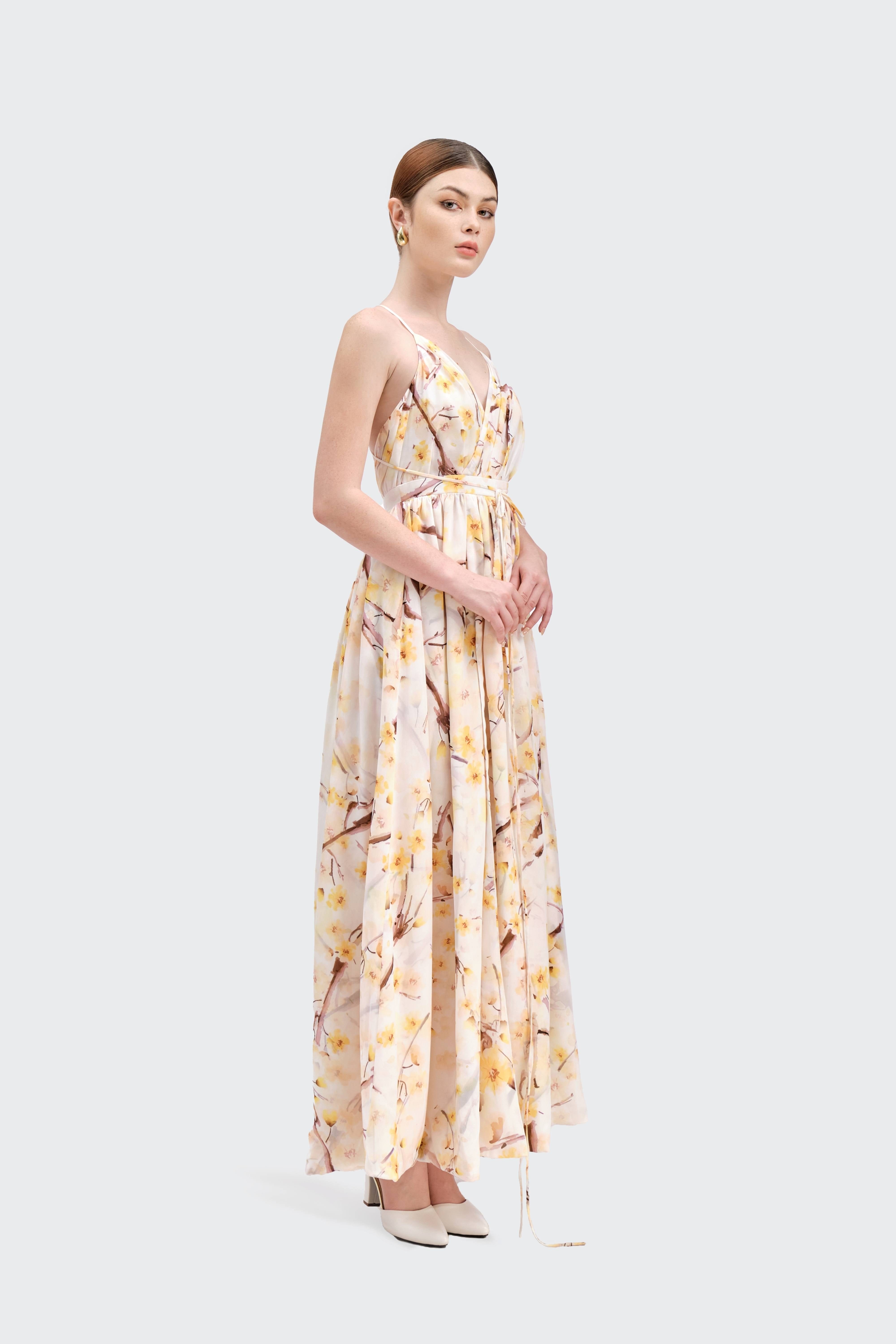 Ochna Blossom Maxi Dress made by JUSTIN TONG