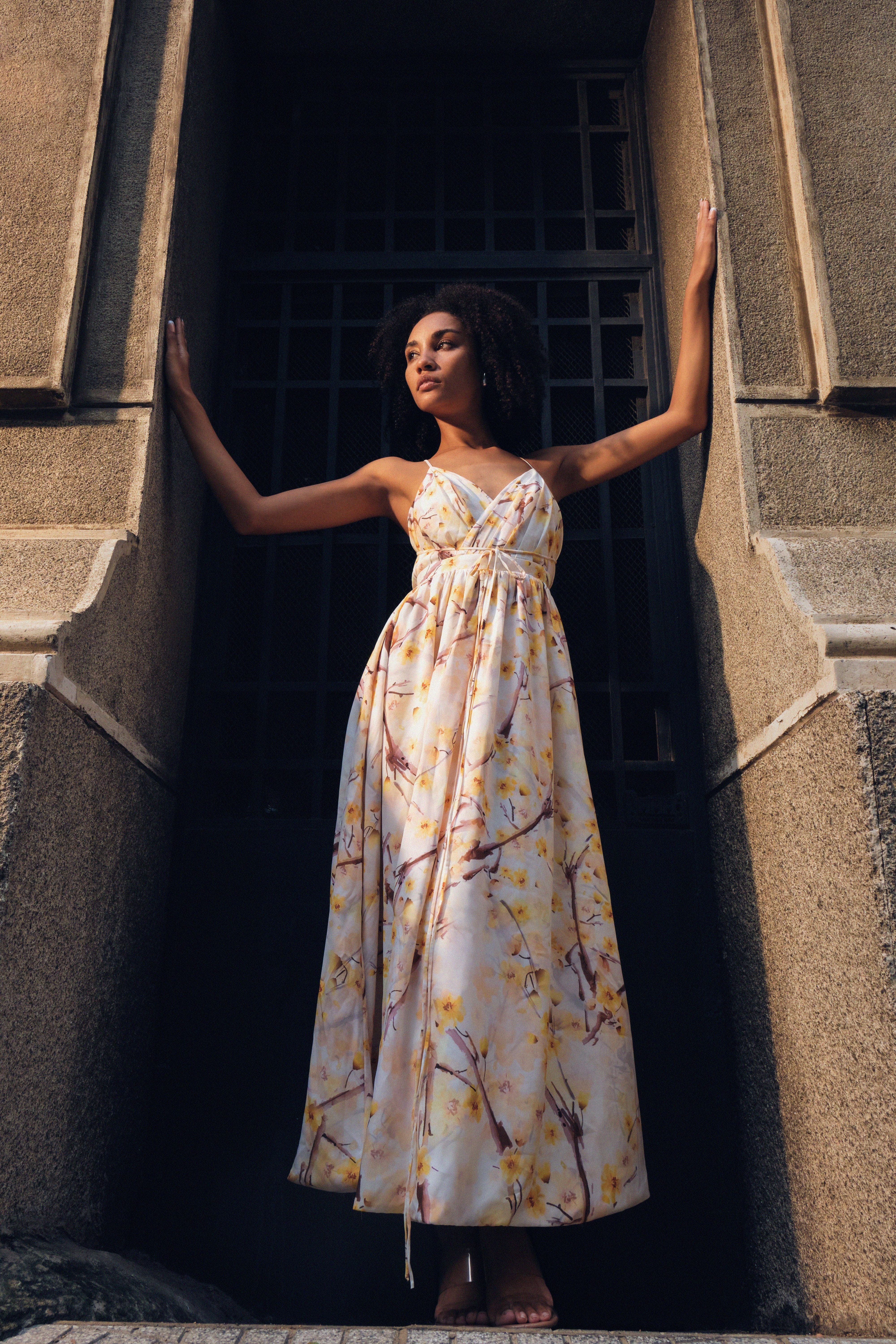 Ochna Blossom Maxi Dress made by JUSTIN TONG