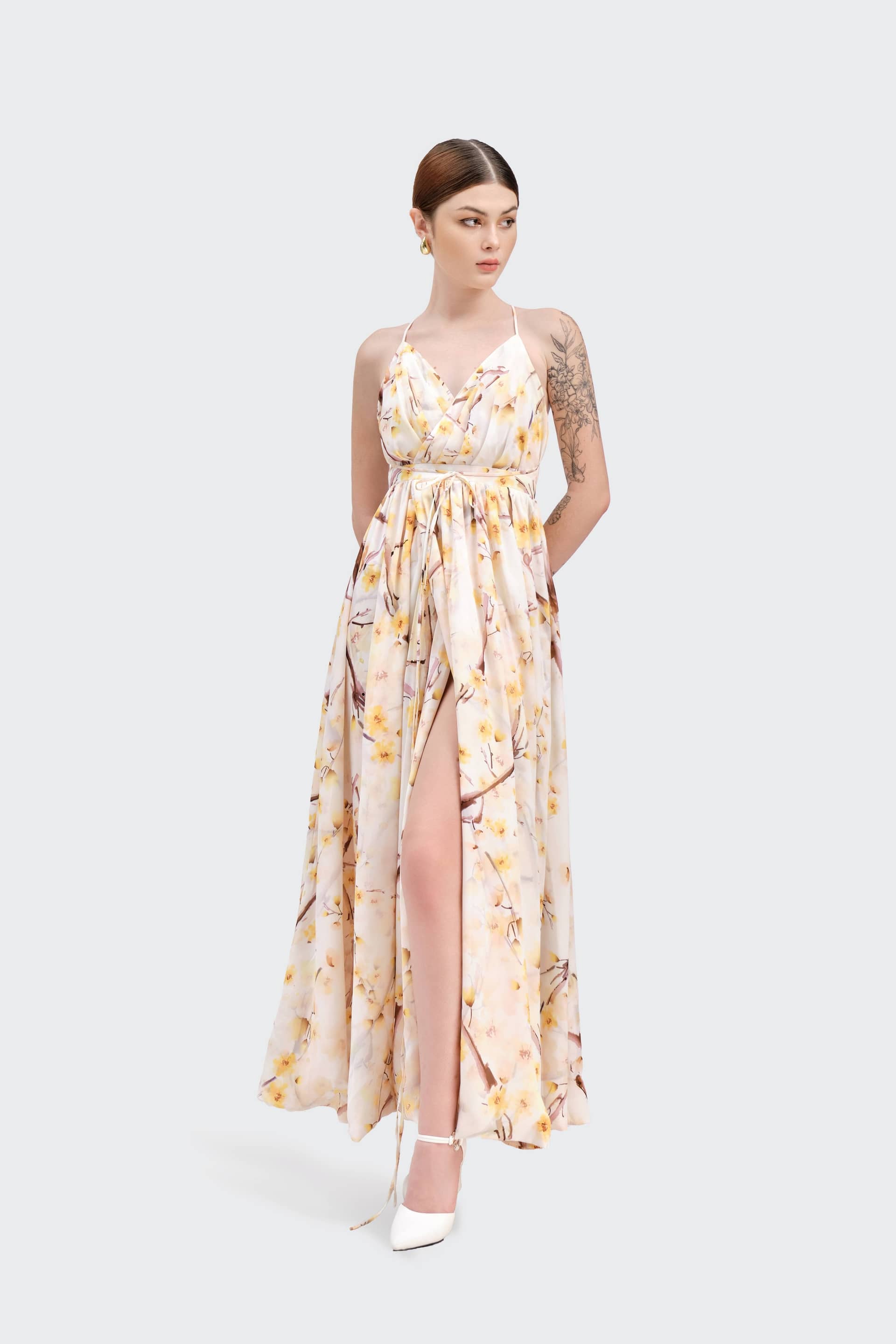 Ochna Blossom Maxi Dress made by JUSTIN TONG