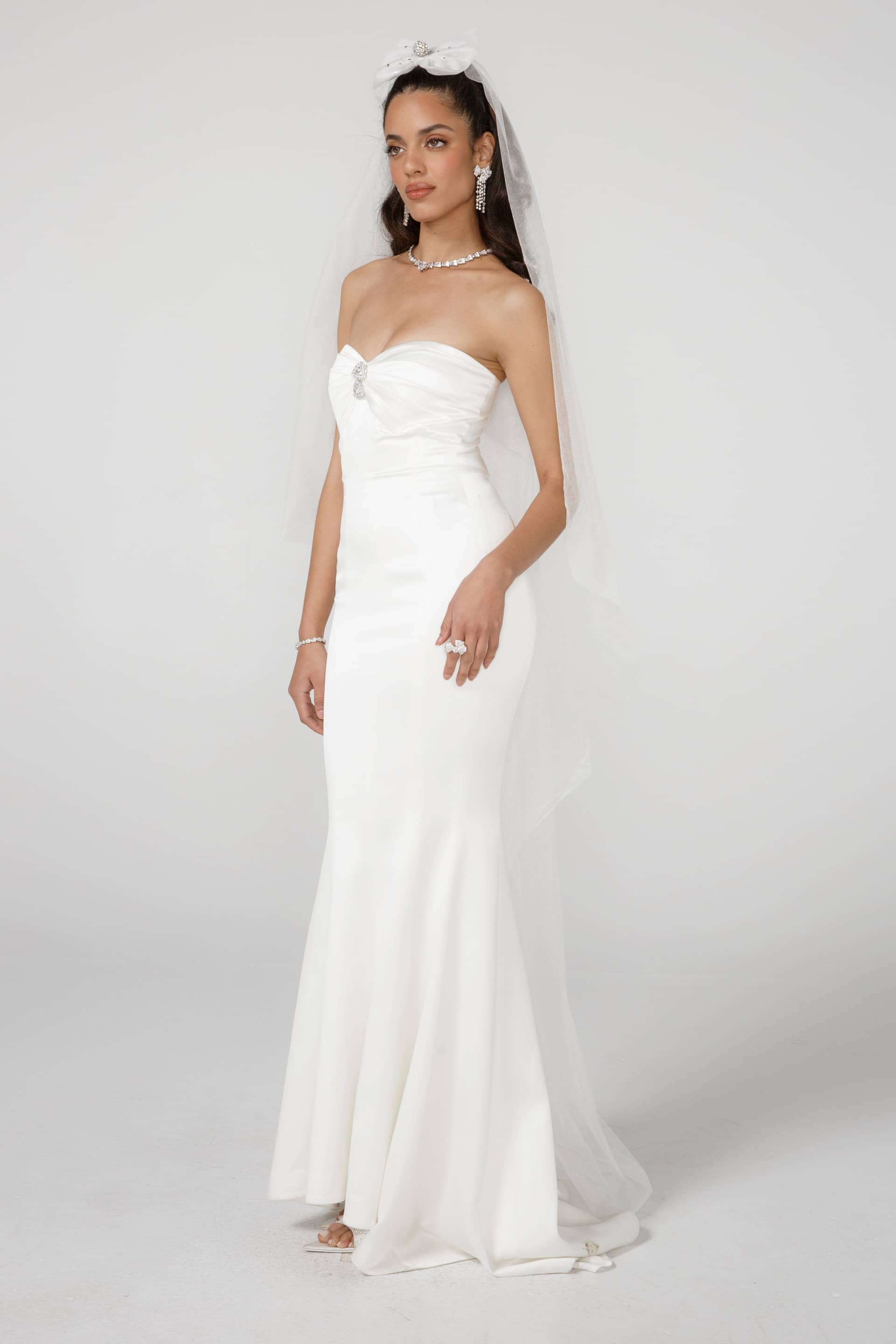 Aurora Satin Dress (White) in White made by Nana Jacqueline