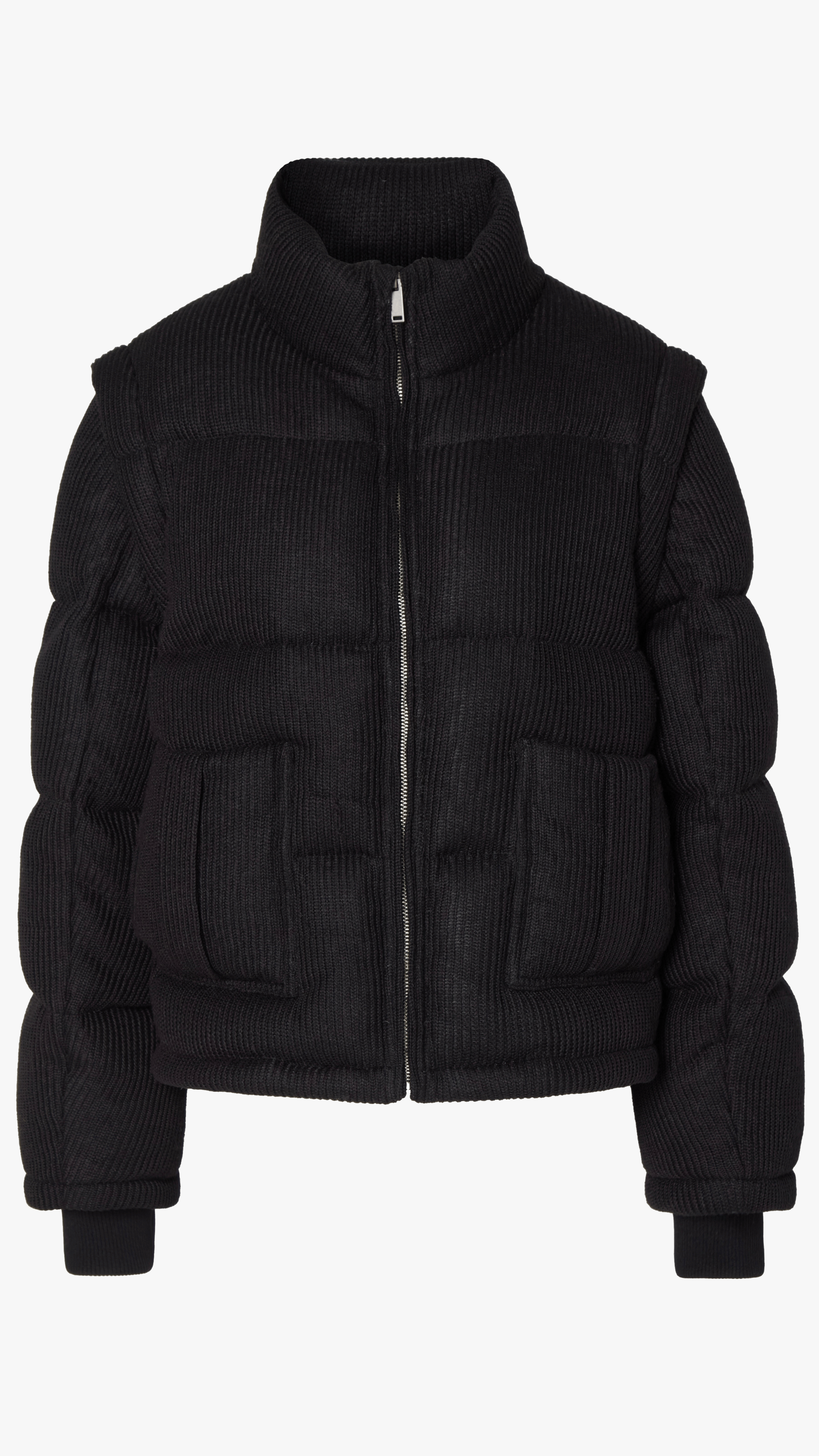 Knitted Puffer Jacket Vest Black made by CLOEYS