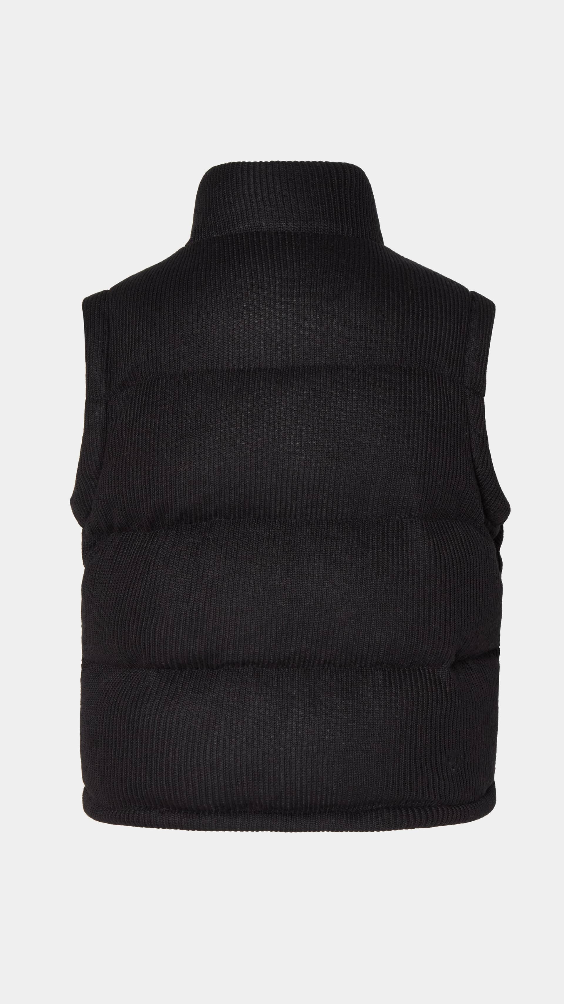 Knitted Puffer Jacket Vest Black made by CLOEYS