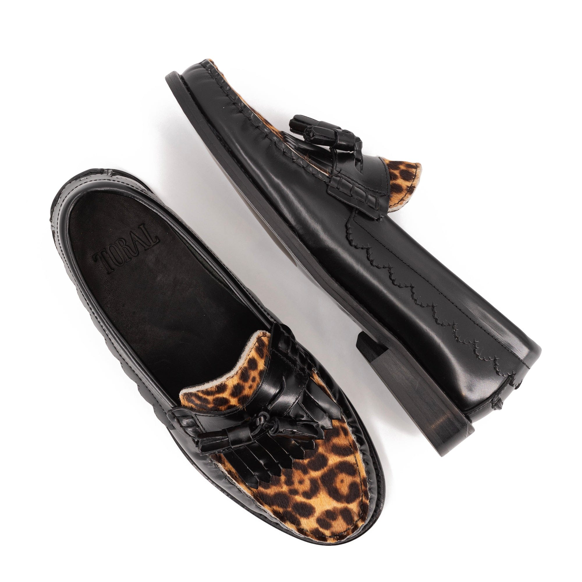 LEOPARD LEATHER LOAFER made by Toral