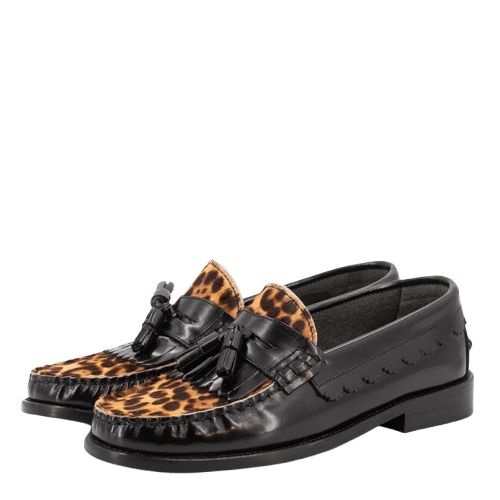 LEOPARD LEATHER LOAFER made by Toral