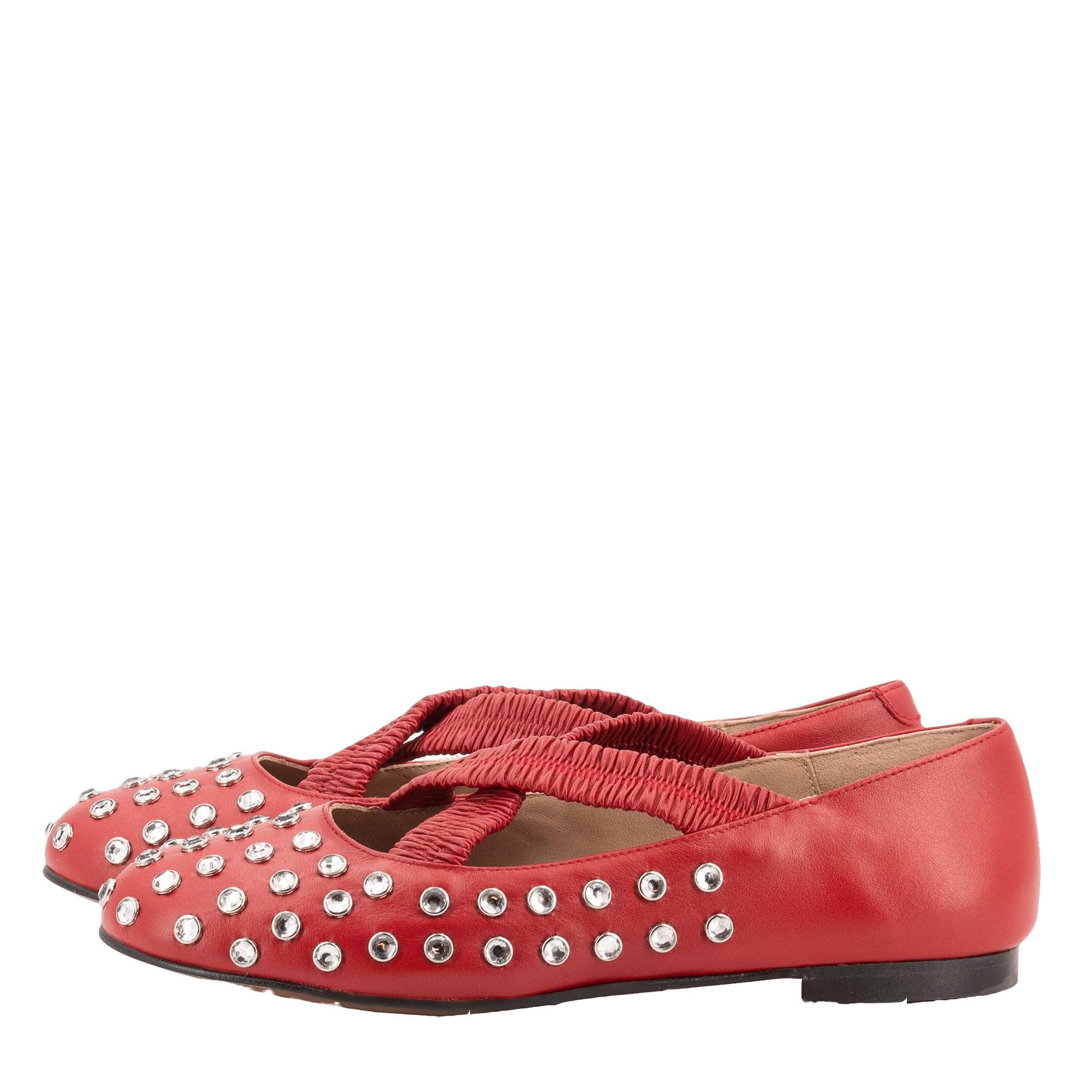SILVIE  CRYSTALS RED BALLERINAS made by Toral