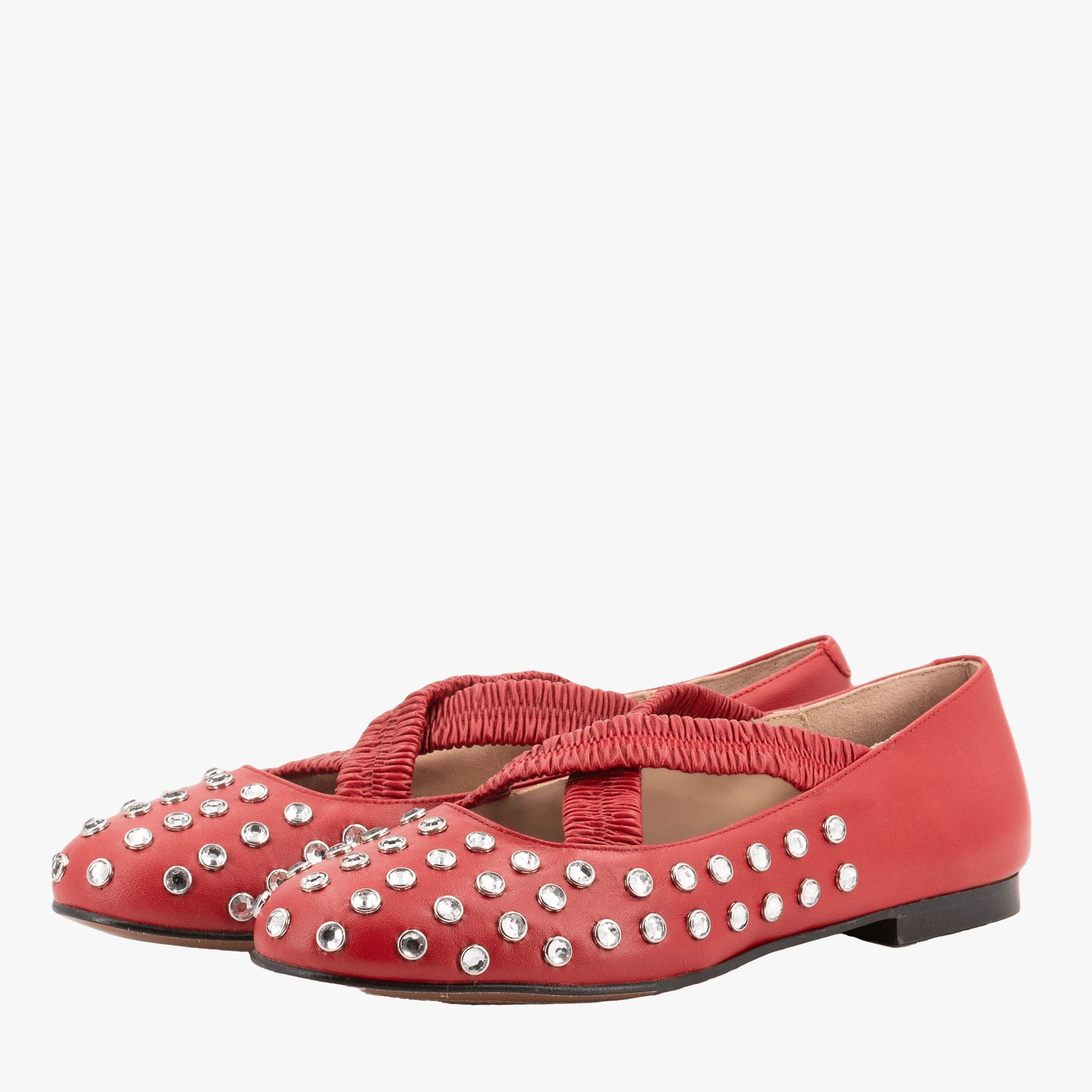 SILVIE CRYSTALS RED BALLERINAS made by Toral