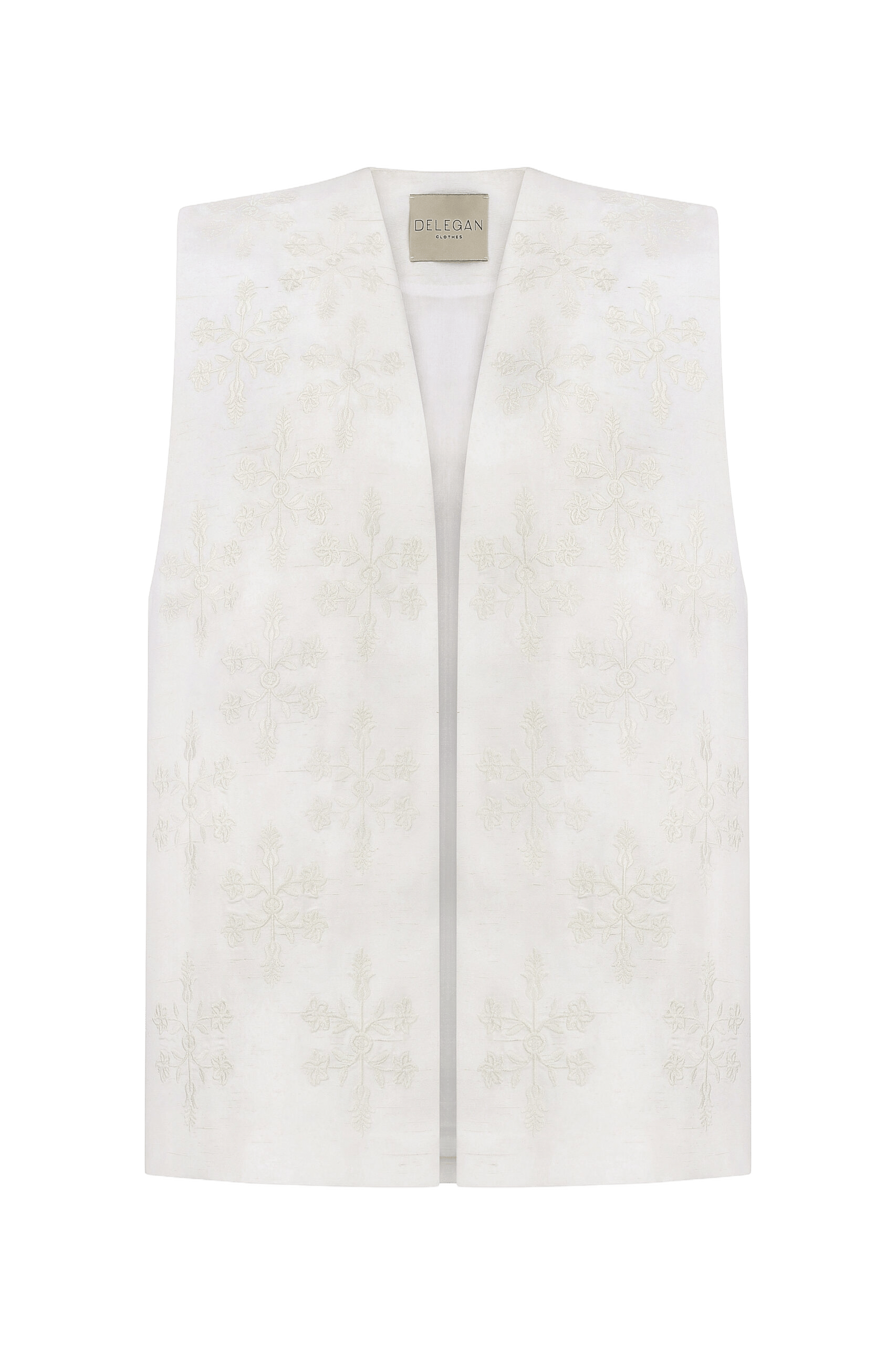 MILK EMBROIDERED VEST made by DELEGAN Clothes