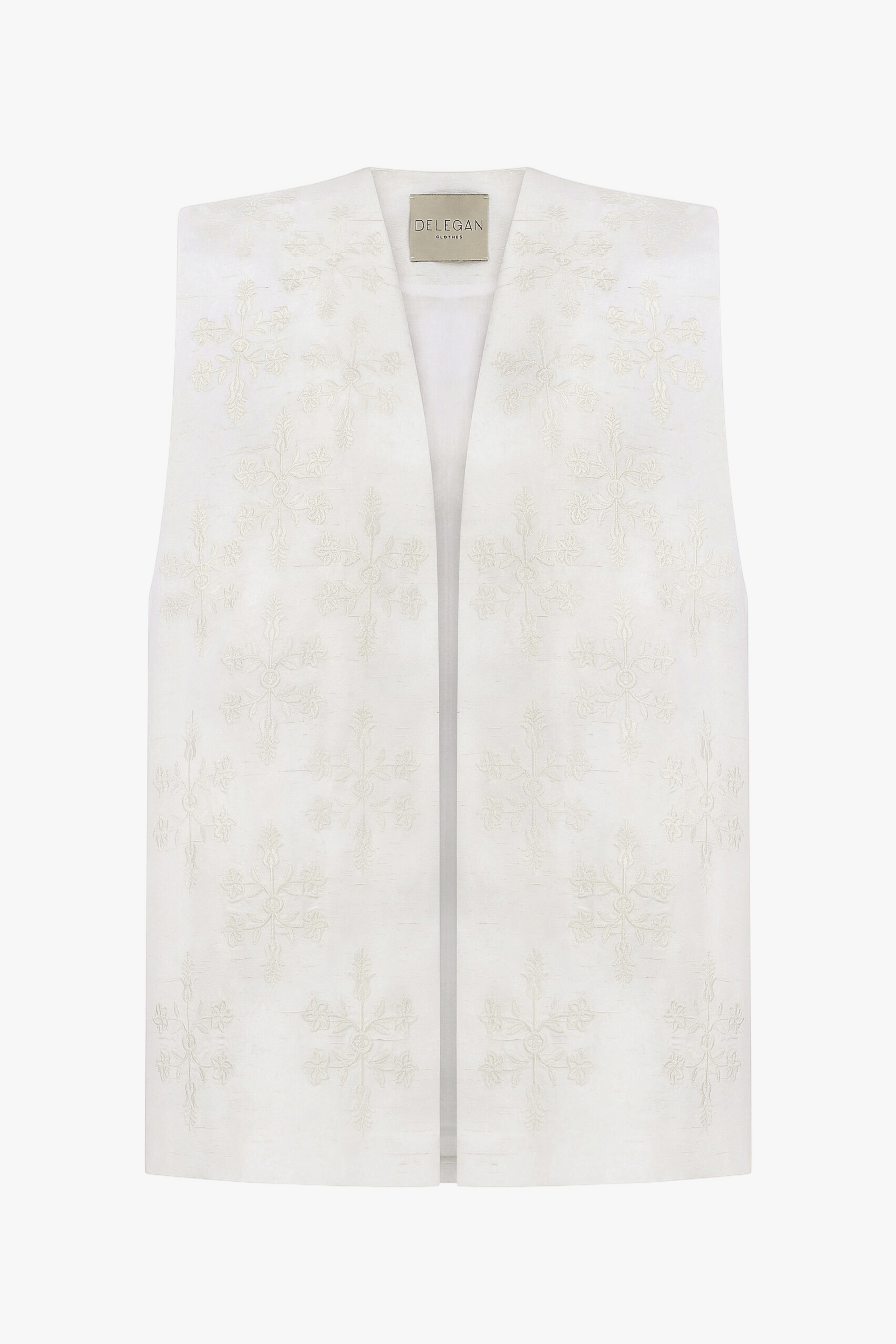 MILK EMBROIDERED VEST made by DELEGAN Clothes