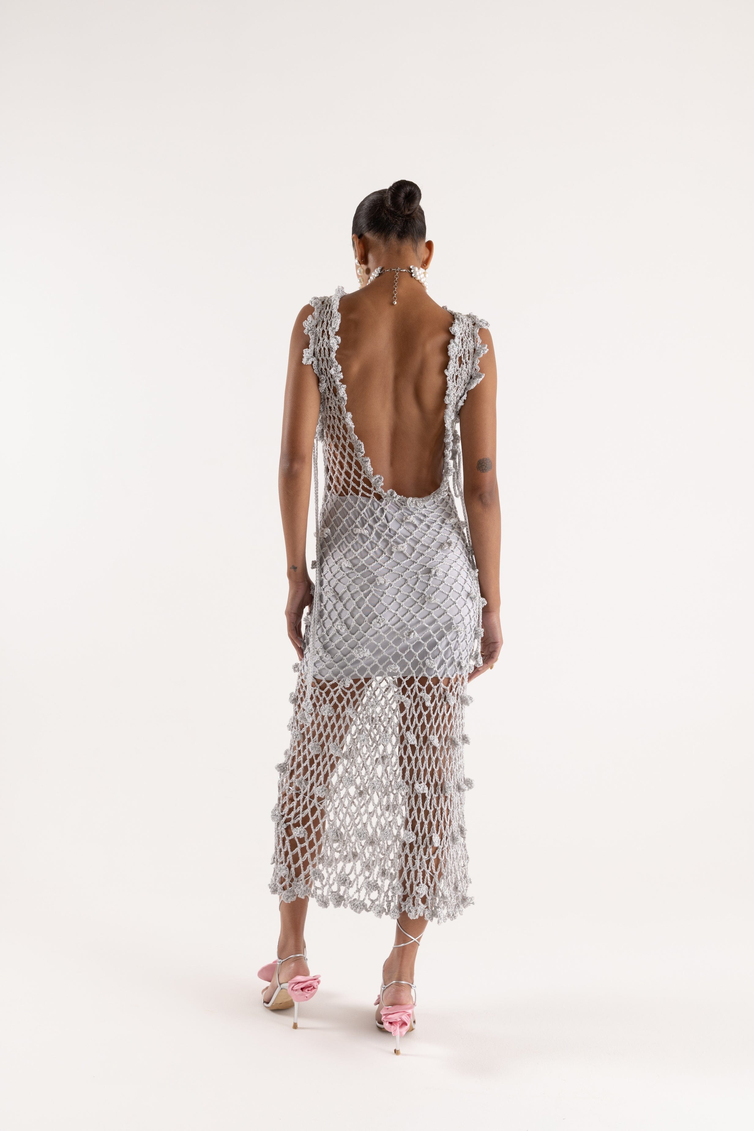 Sofia Silver Handmade Crochet Dress made by ANDREEVA