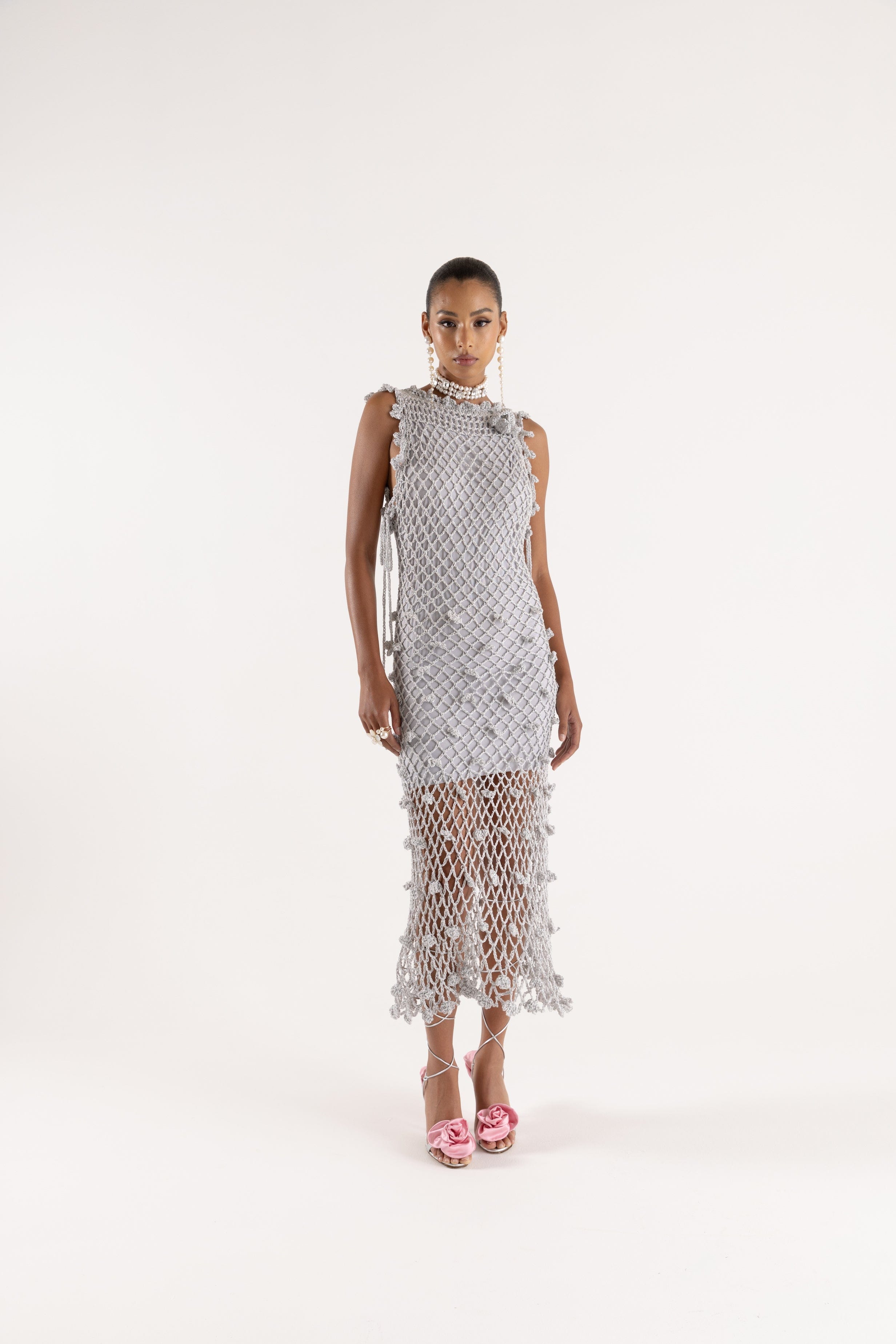 Sofia Silver Handmade Crochet Dress made by ANDREEVA