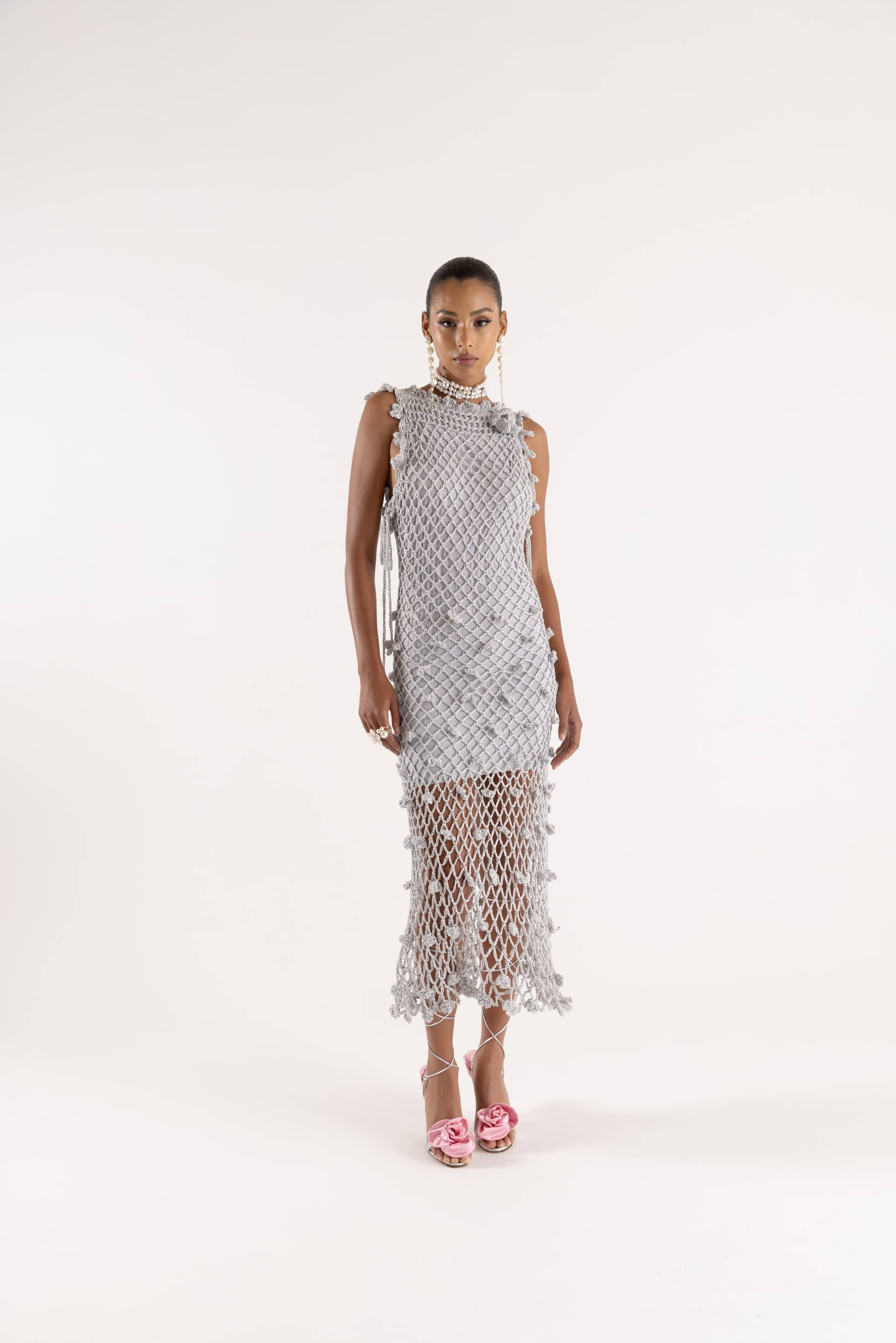 Sofia Silver Handmade Crochet Dress made by ANDREEVA