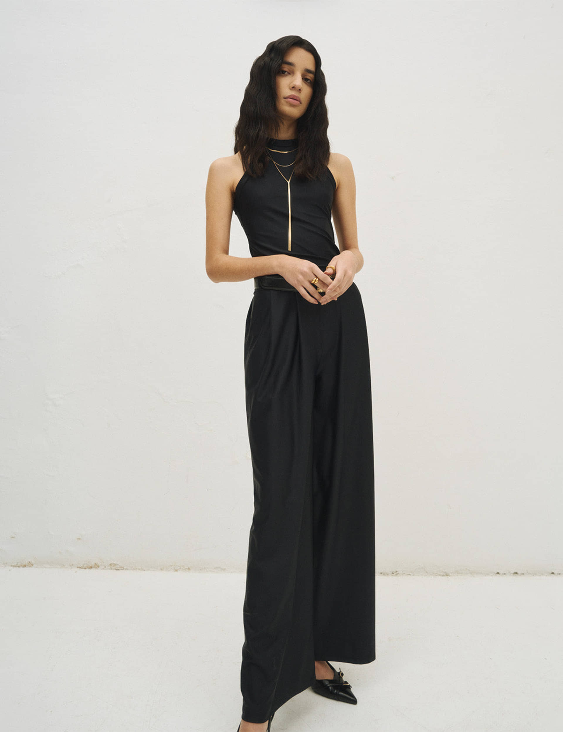 OLAYA TROUSERS BLACK made by 710 Studio