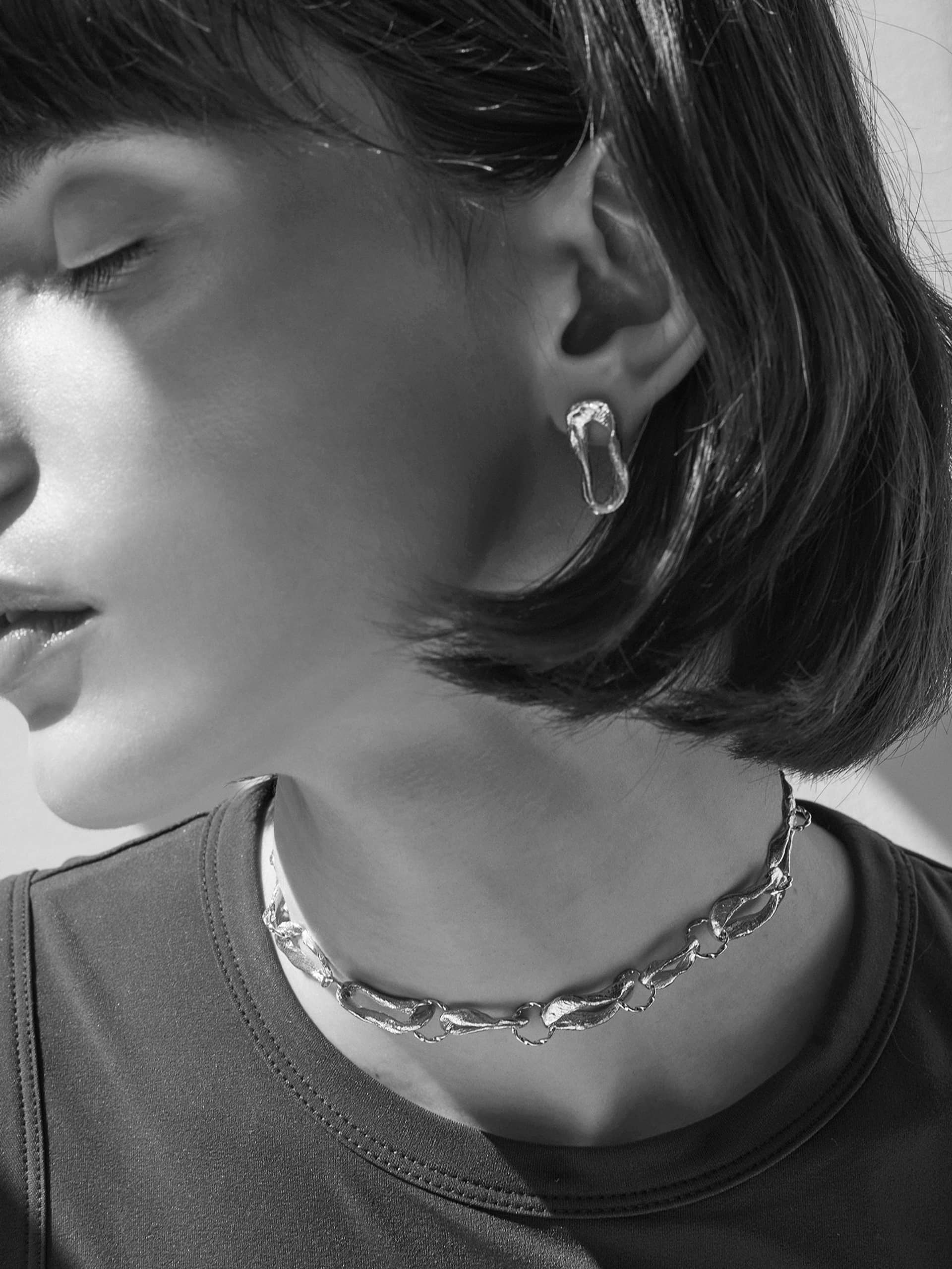 Vacation Chain Choker Necklace Silver made by Eva Remenyi