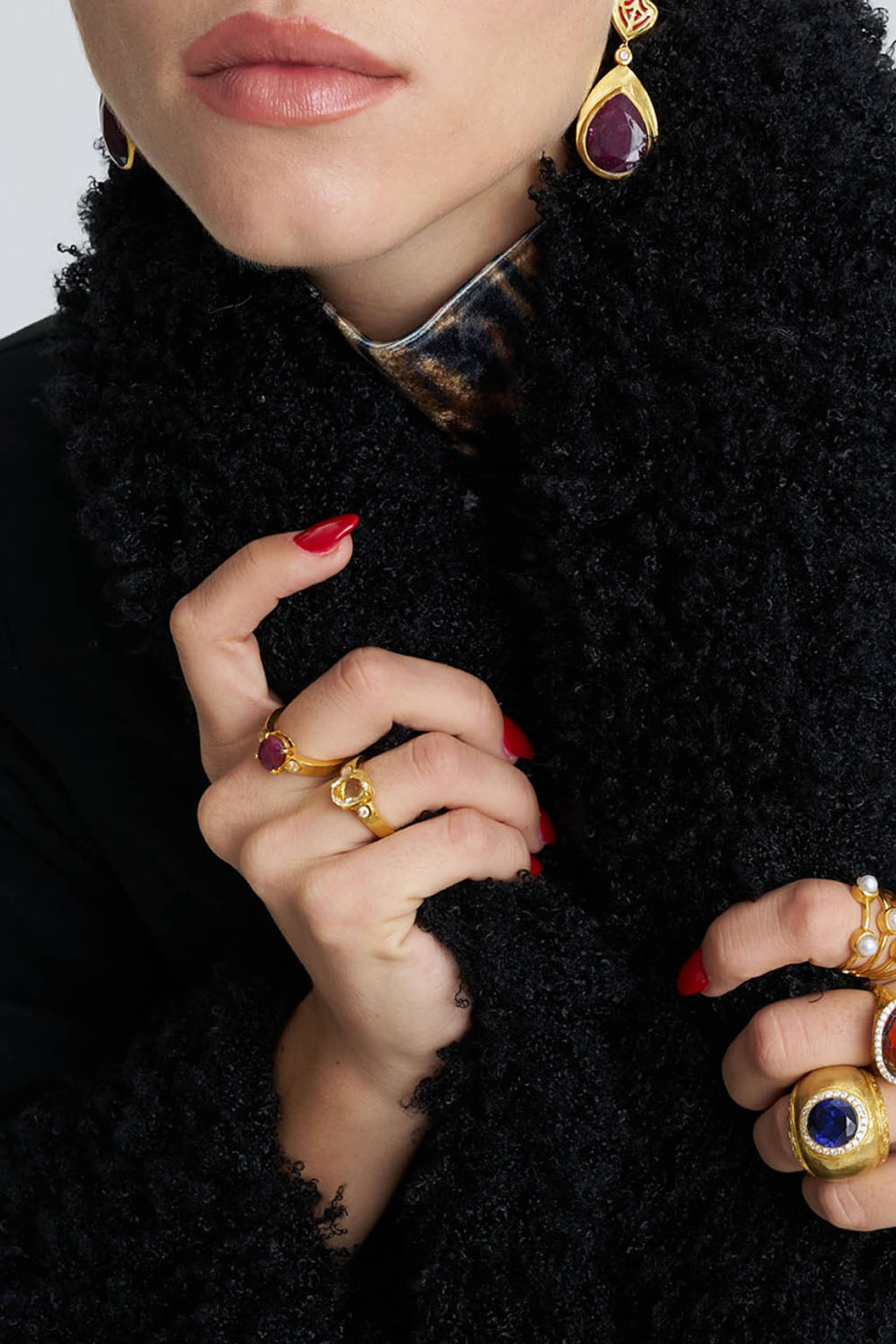 Citrine Gold Ring made by Lora Istanbul