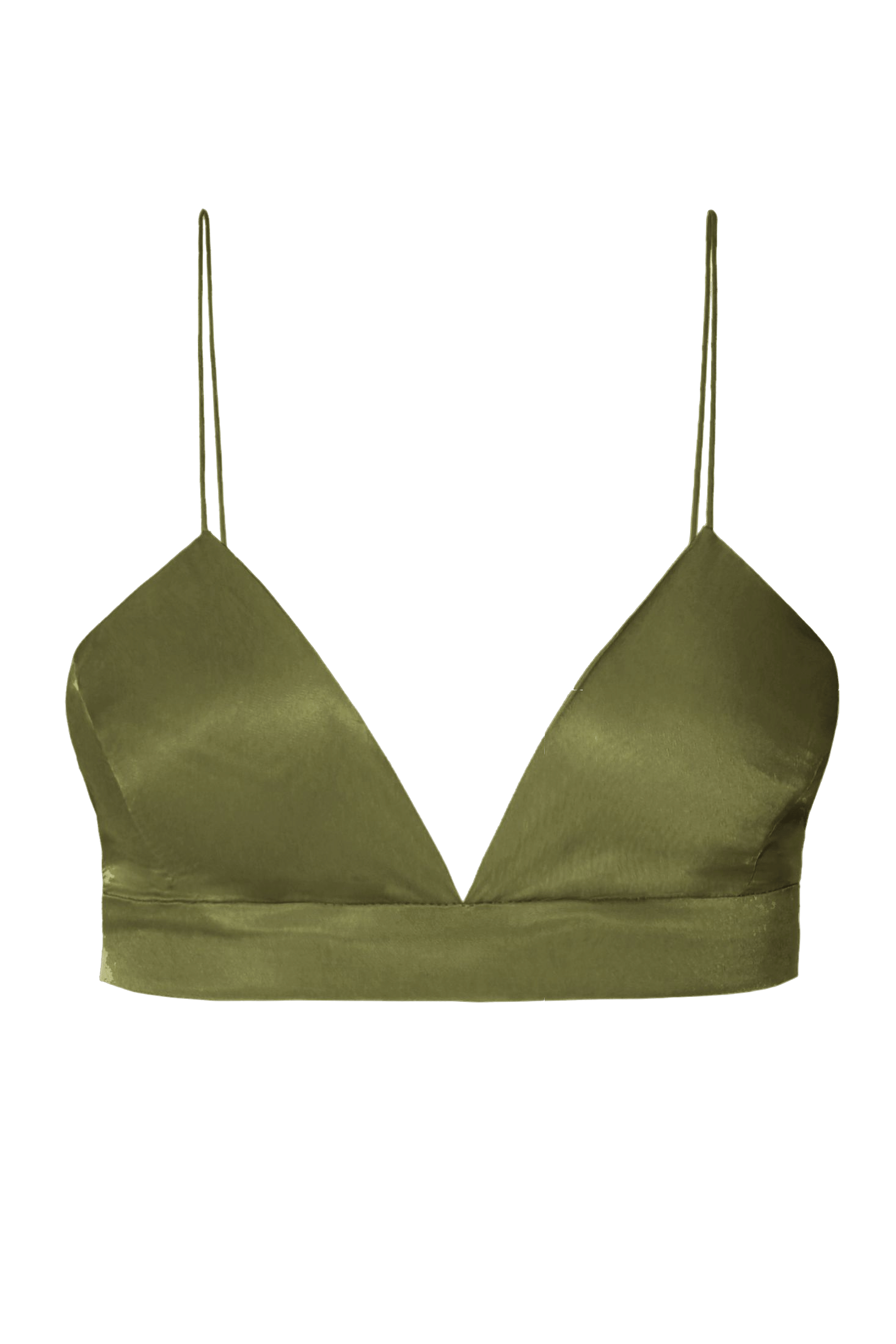 Bralette top Asha Satin Olive Branch made by HALEWSKI
