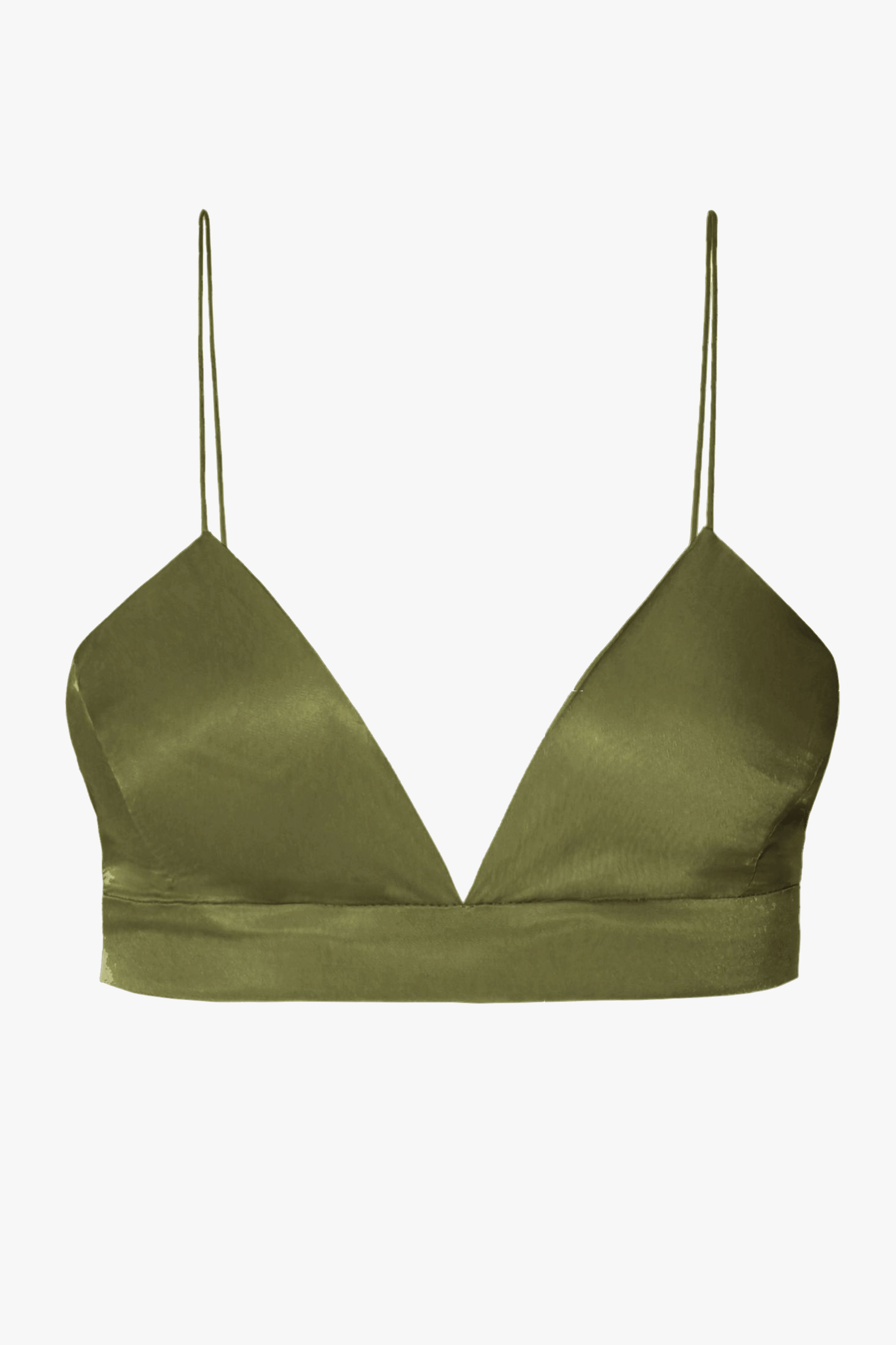 Bralette top Asha Satin Olive Branch made by HALEWSKI