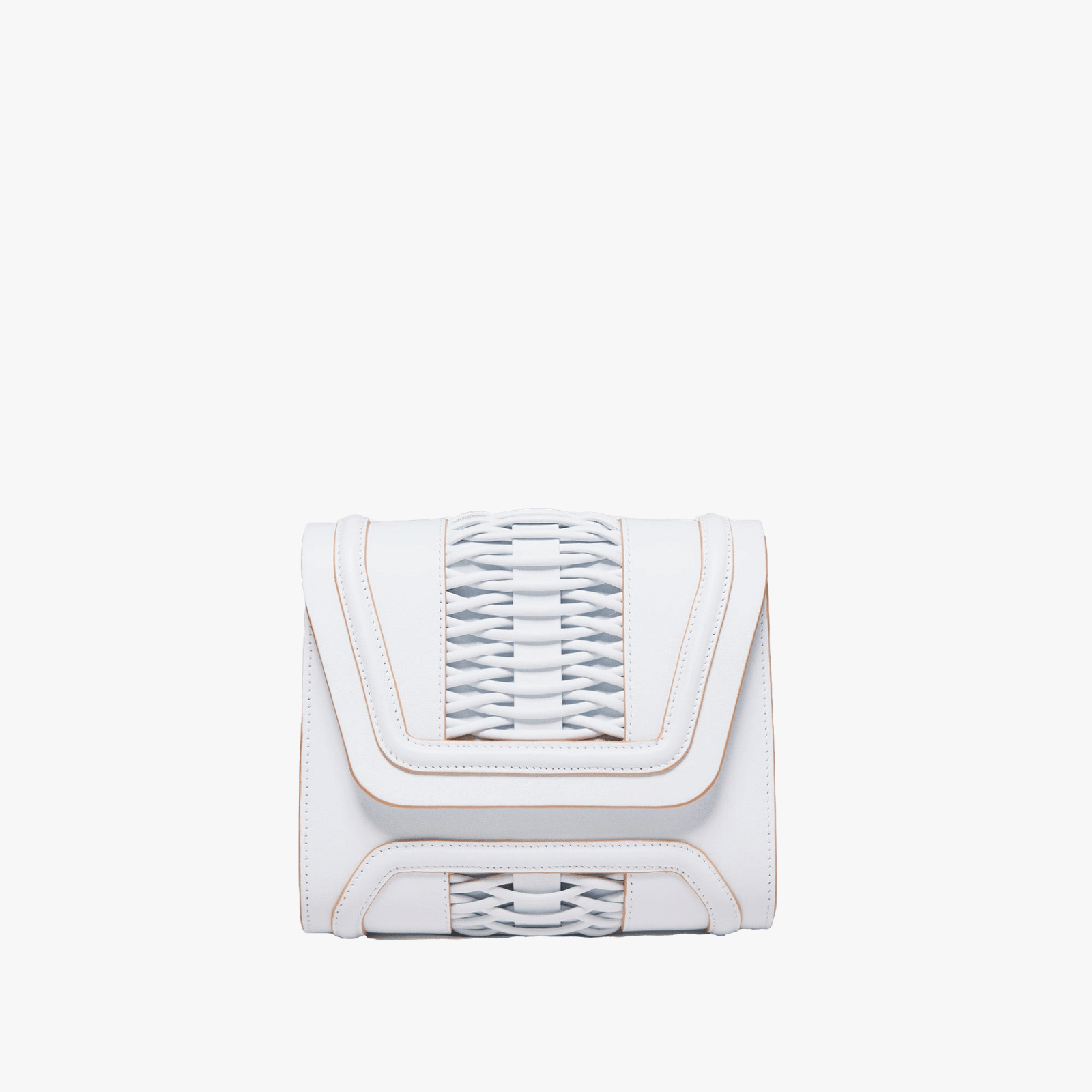 Mini Giovanna white braided clutch made by Yliana Yepez