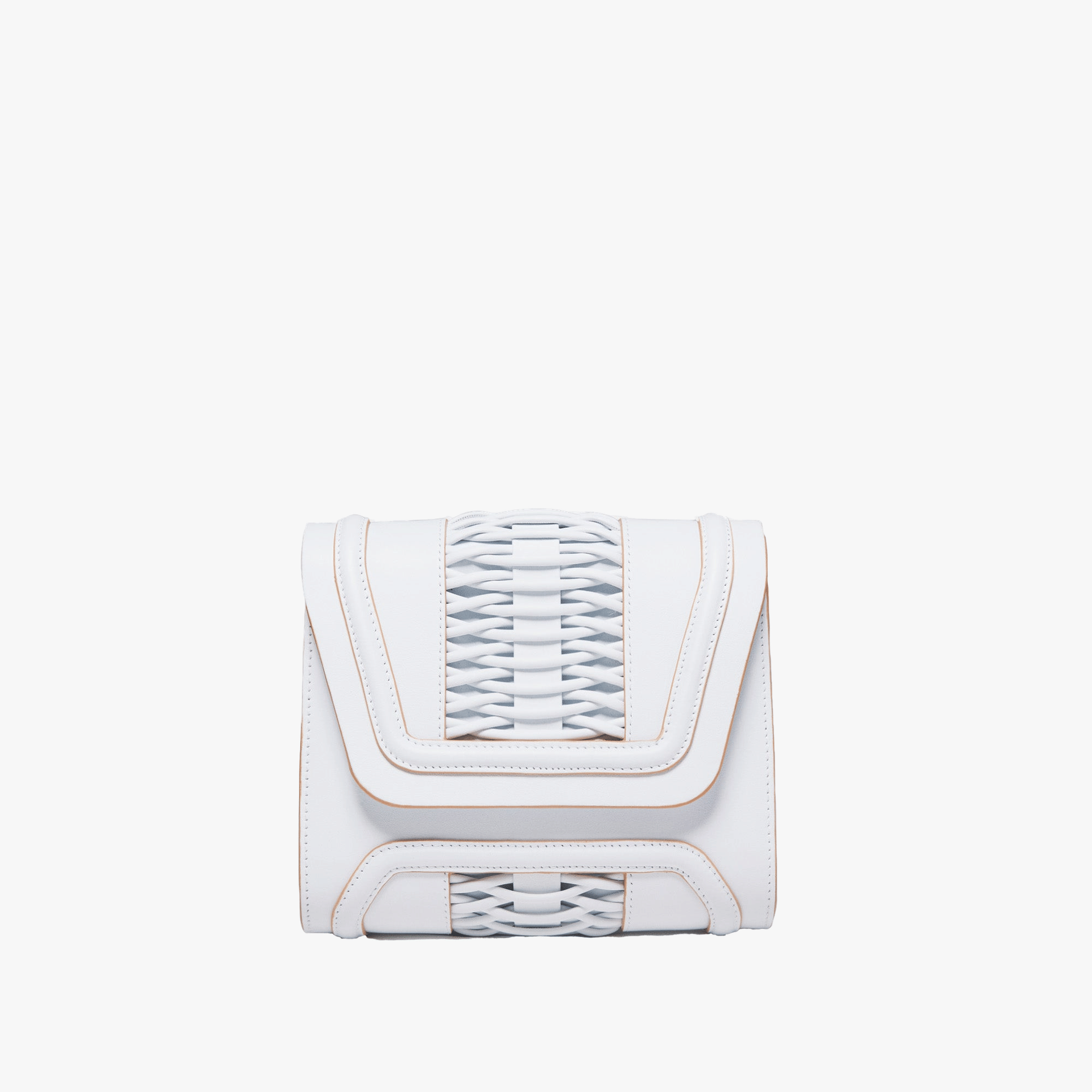 Mini Giovanna white braided clutch made by Yliana Yepez