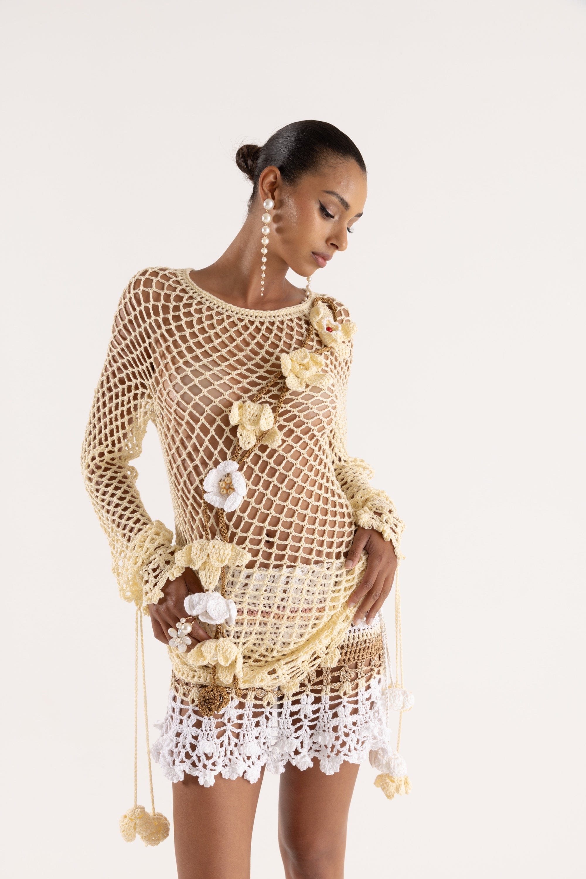 Vanilla Multicolor Handmade Crochet Skirt made by ANDREEVA