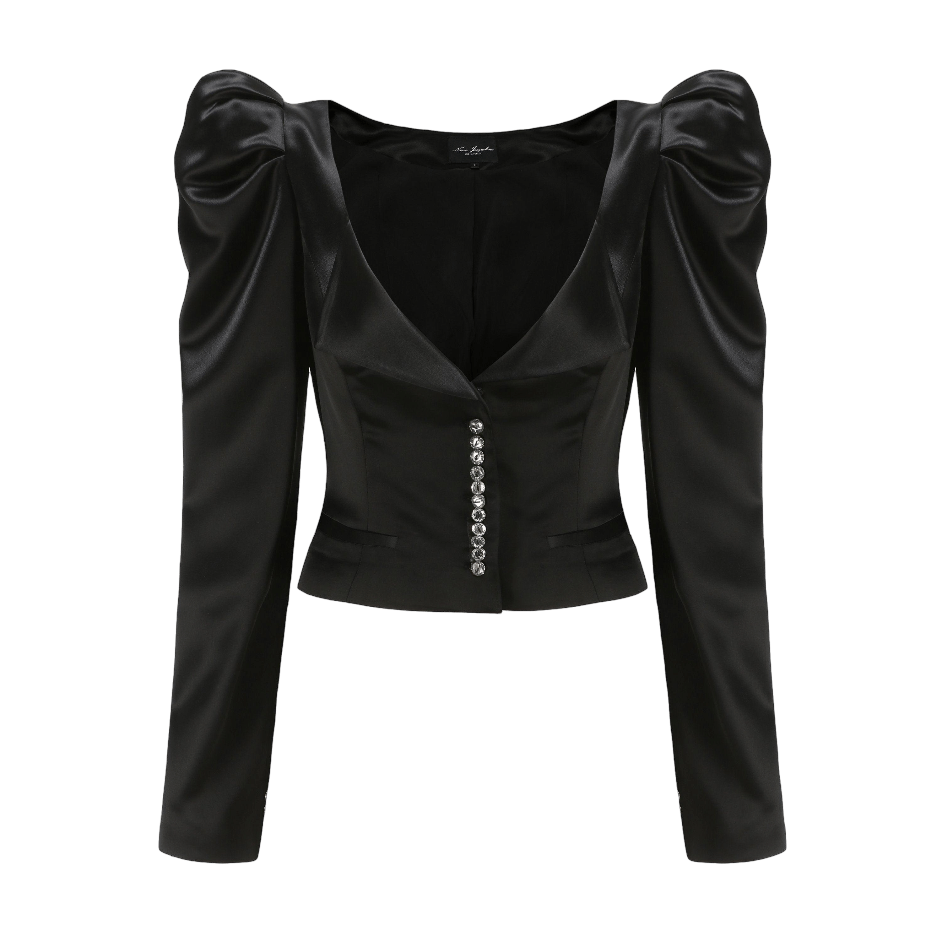 Black Jaylene Satin Shirt (Final Sale) in Black made by Nana Jacqueline