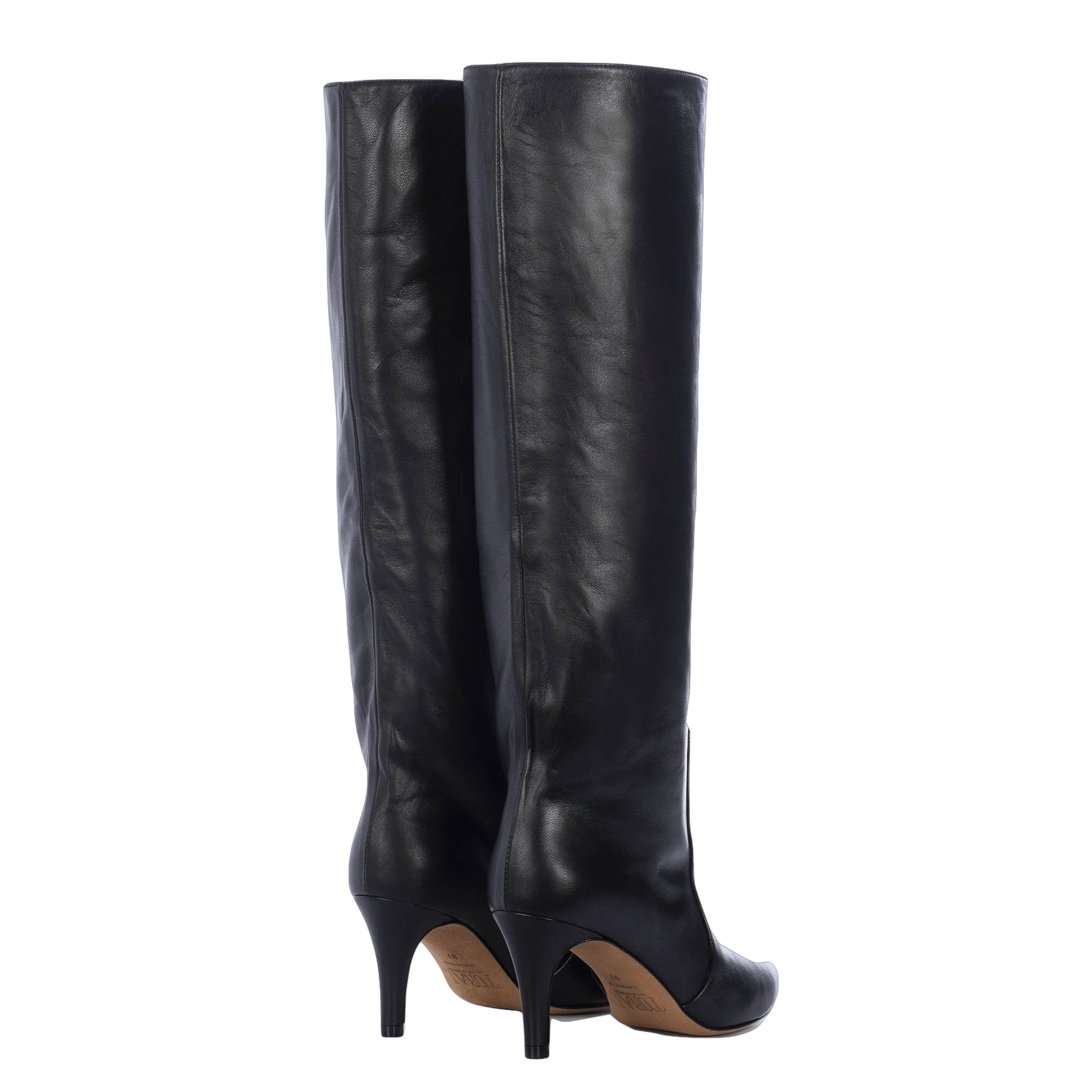 TORAL BLACK LEATHER TALL BOOTS in Black made by Toral