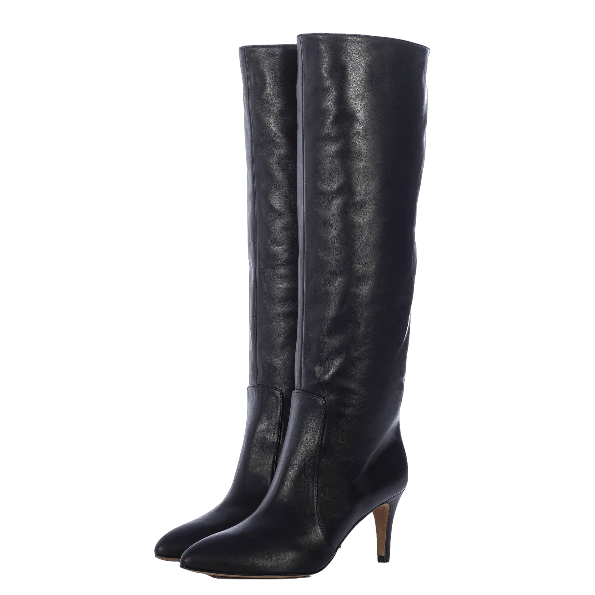 TORAL BLACK LEATHER TALL BOOTS in Black made by Toral