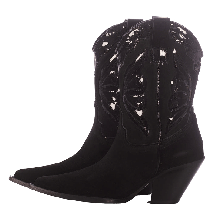 BLACK SUEDE COWBOY BOOTS made by Toral