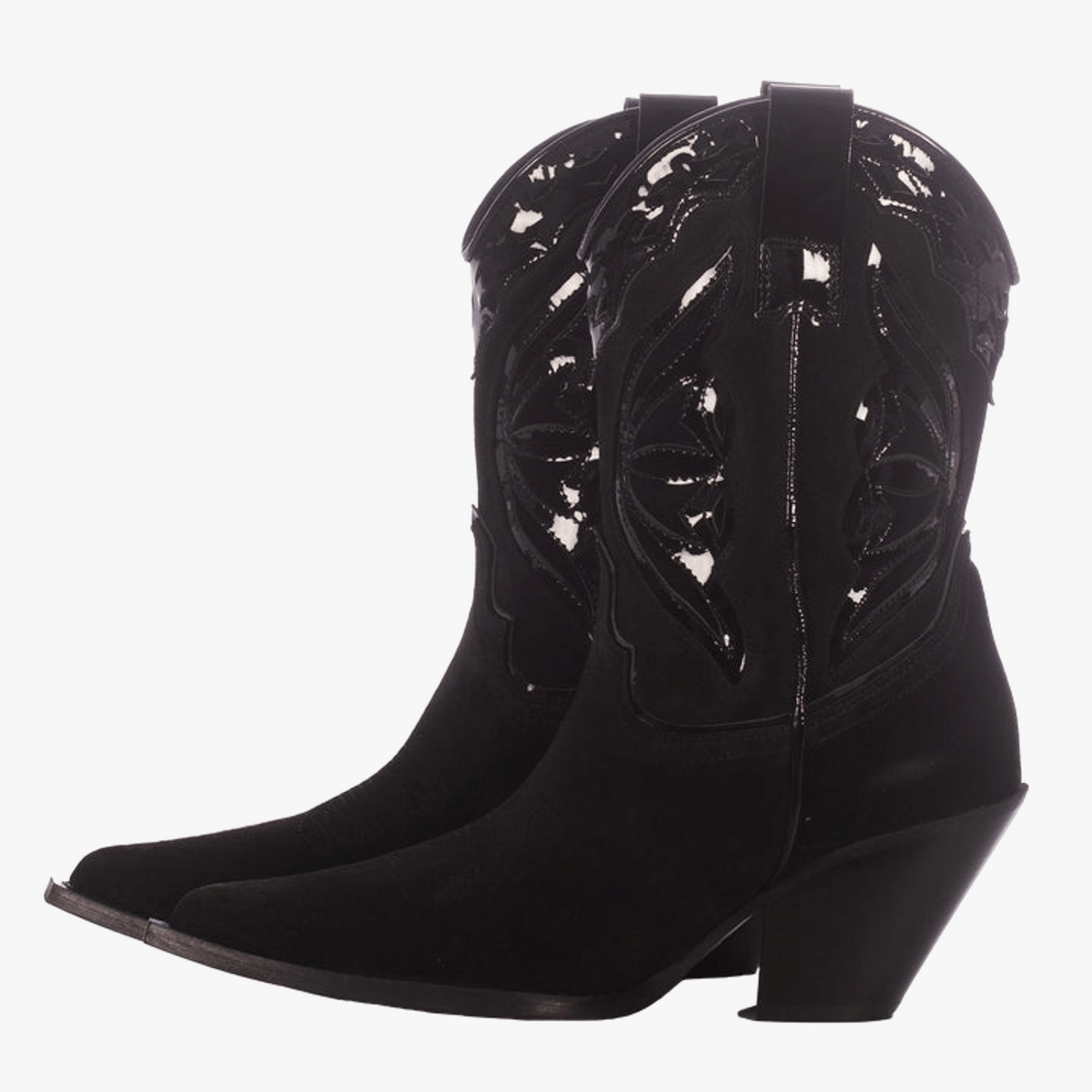 BLACK SUEDE COWBOY BOOTS made by Toral