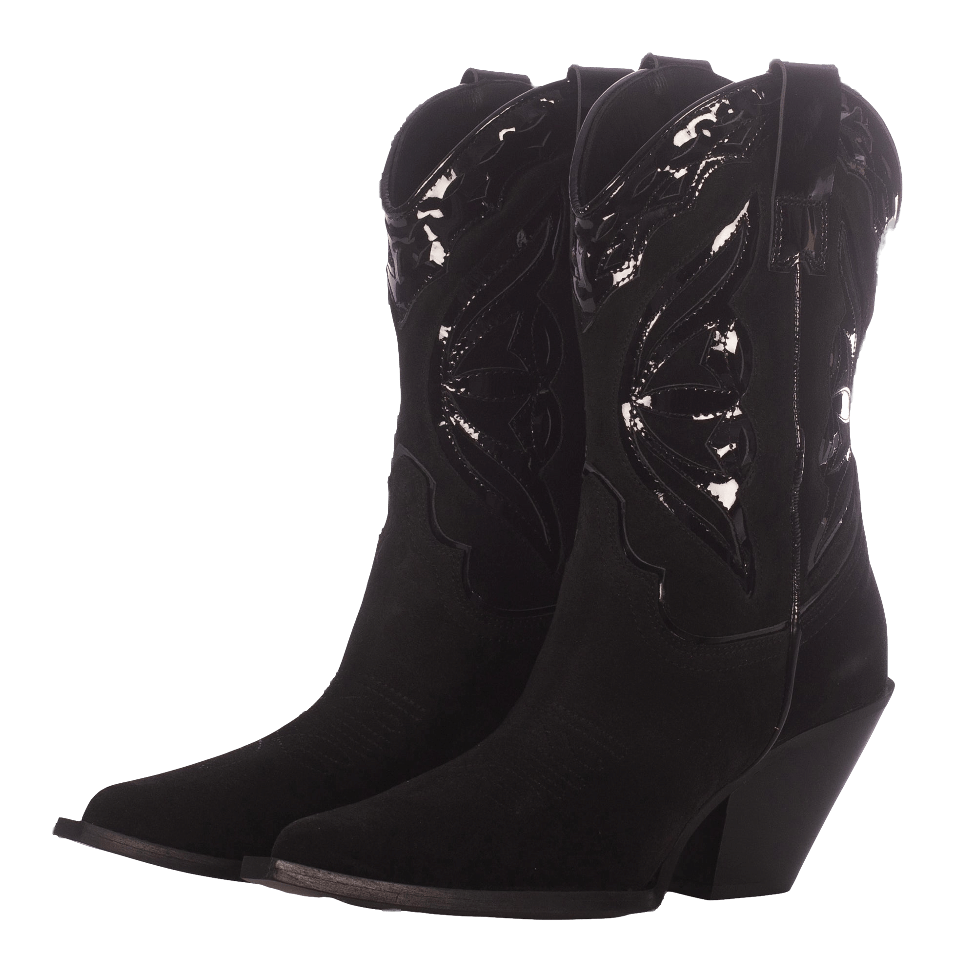 BLACK SUEDE COWBOY BOOTS made by Toral