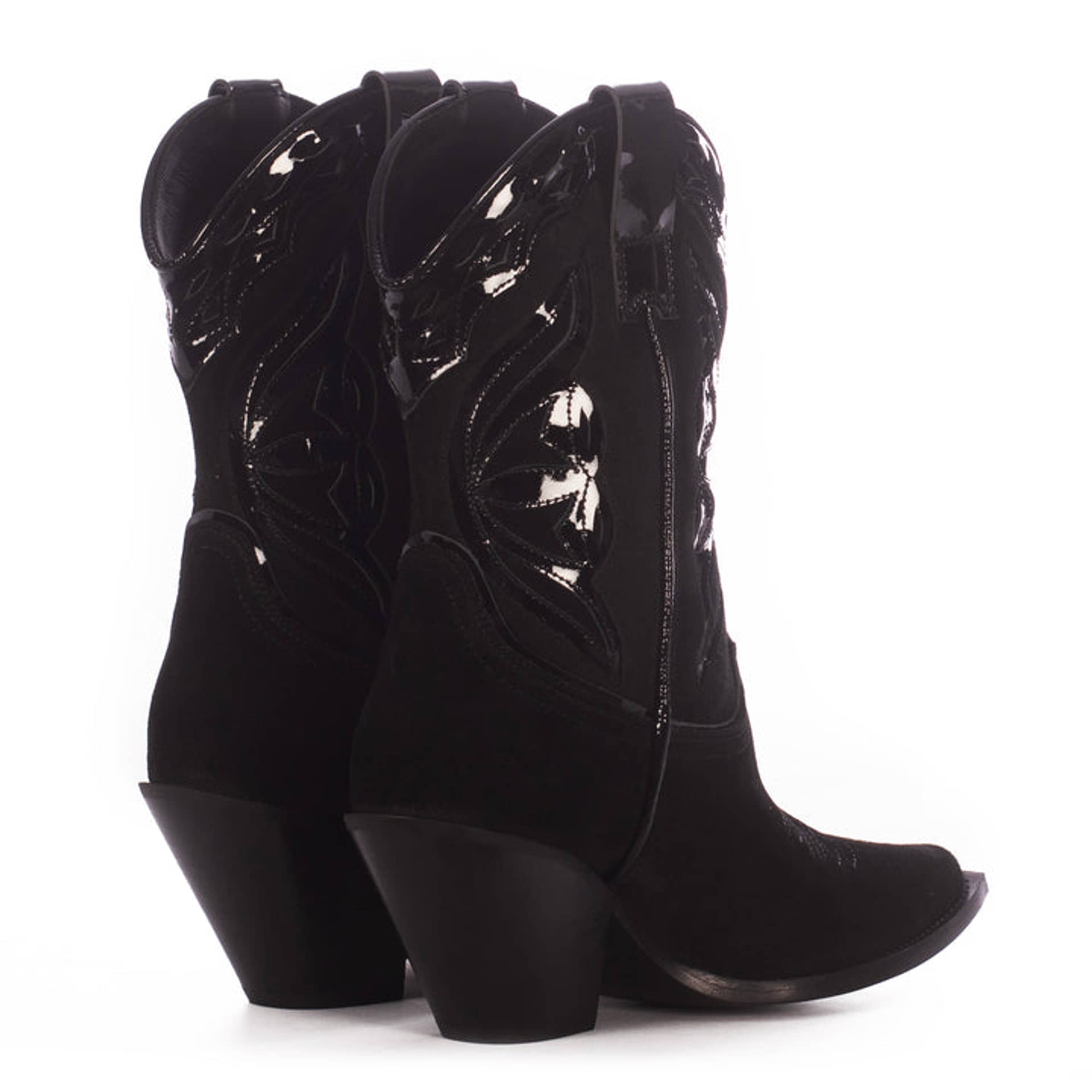 BLACK SUEDE COWBOY BOOTS made by Toral