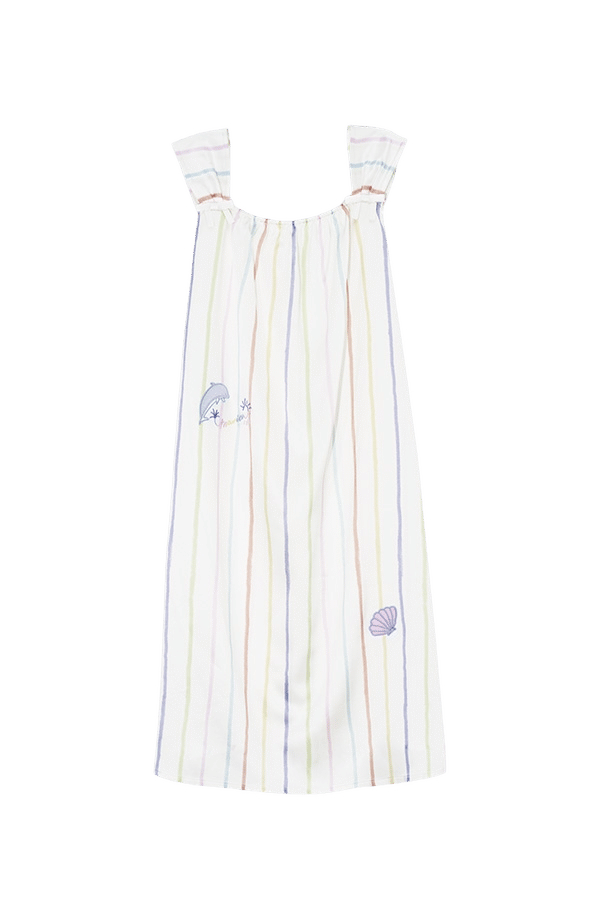 Ocean Stripe Kid's Silk Nightgown made by MANITO