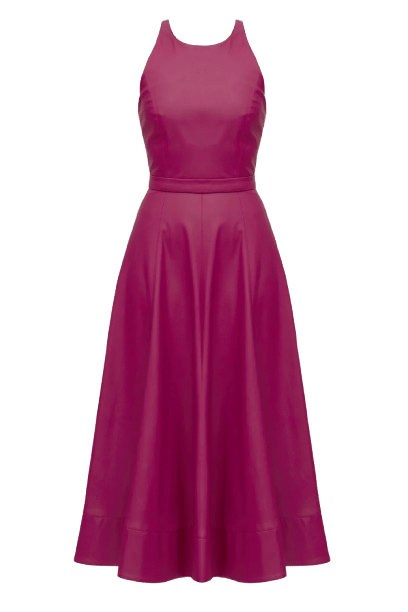 AVALON fuchsia pink faux leather cocktail dress made by UNDRESS