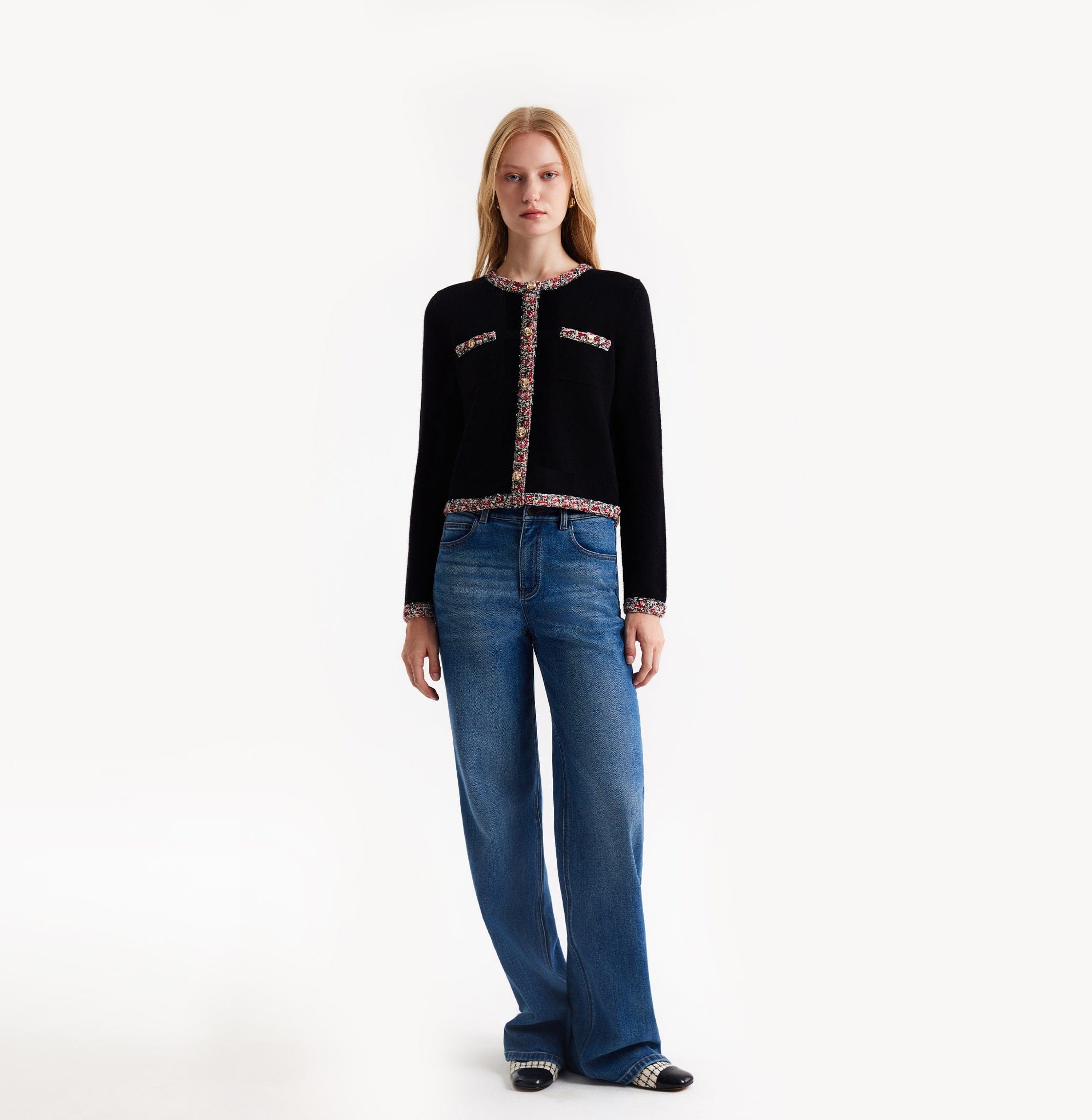 SPECKLE TWEED TRIM CARDIGAN made by CRUSH Collection