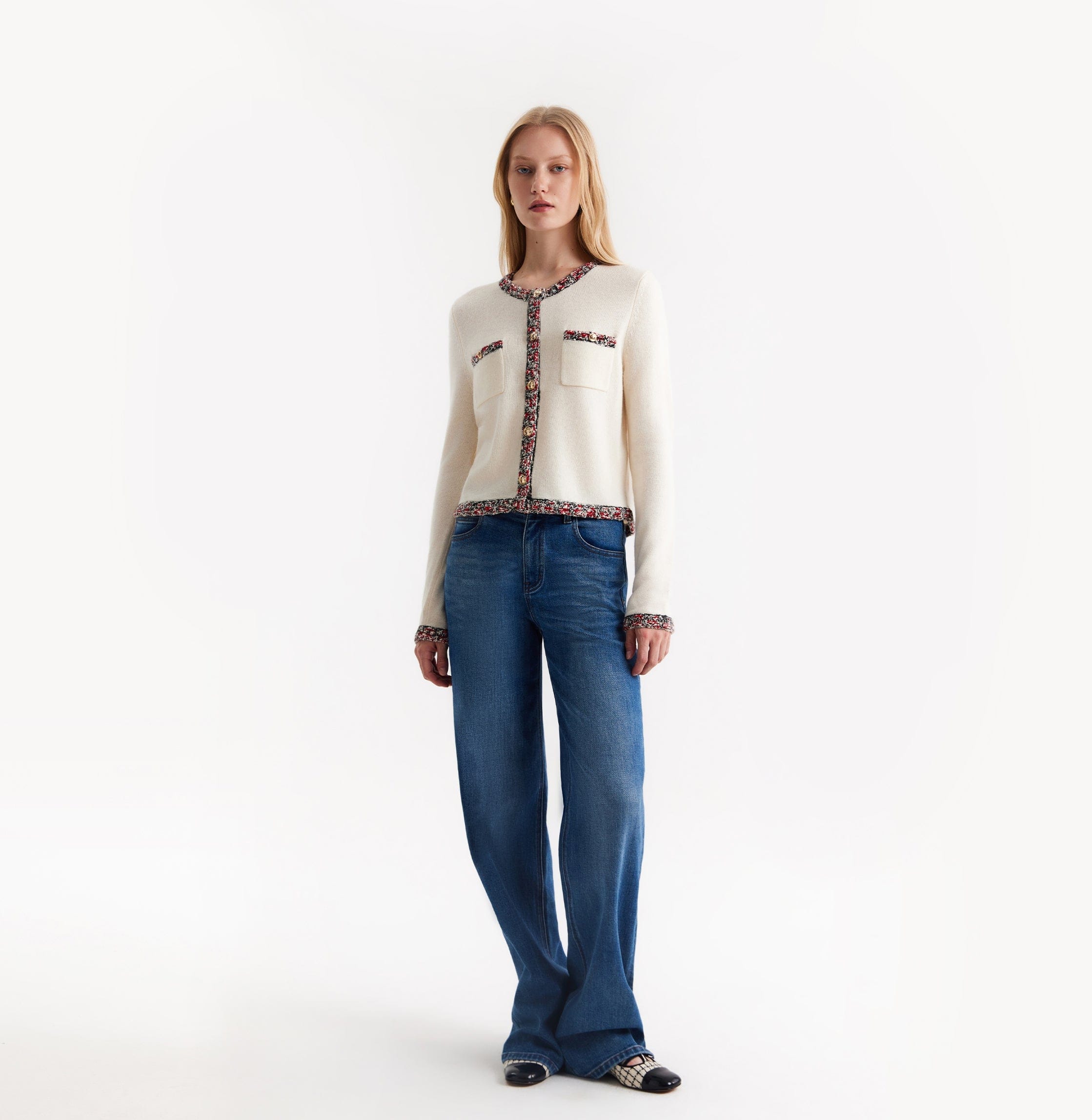 SPECKLE TWEED TRIM CARDIGAN made by CRUSH Collection