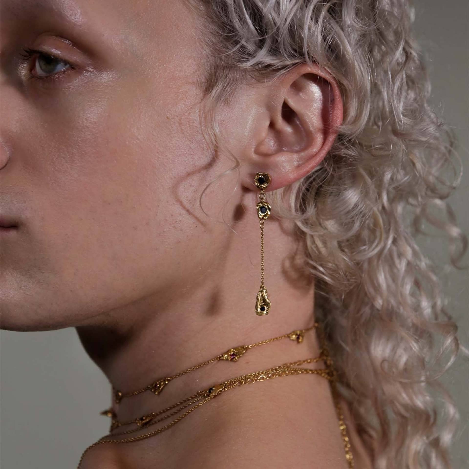 Naha Sapphire Earrings made by Loveness Lee