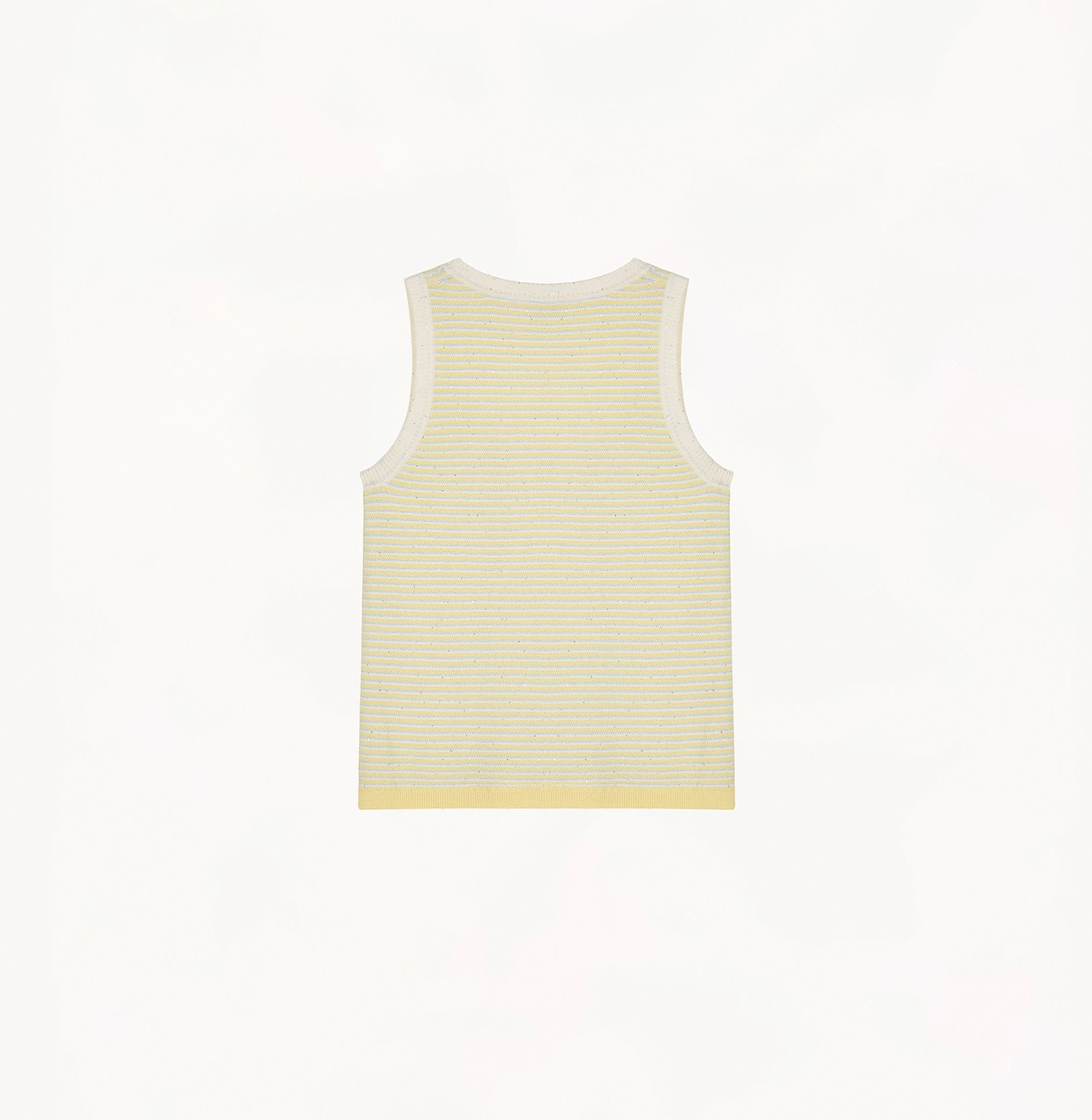 MULTICOLOR STRIPED U-NECK VEST made by CRUSH Collection