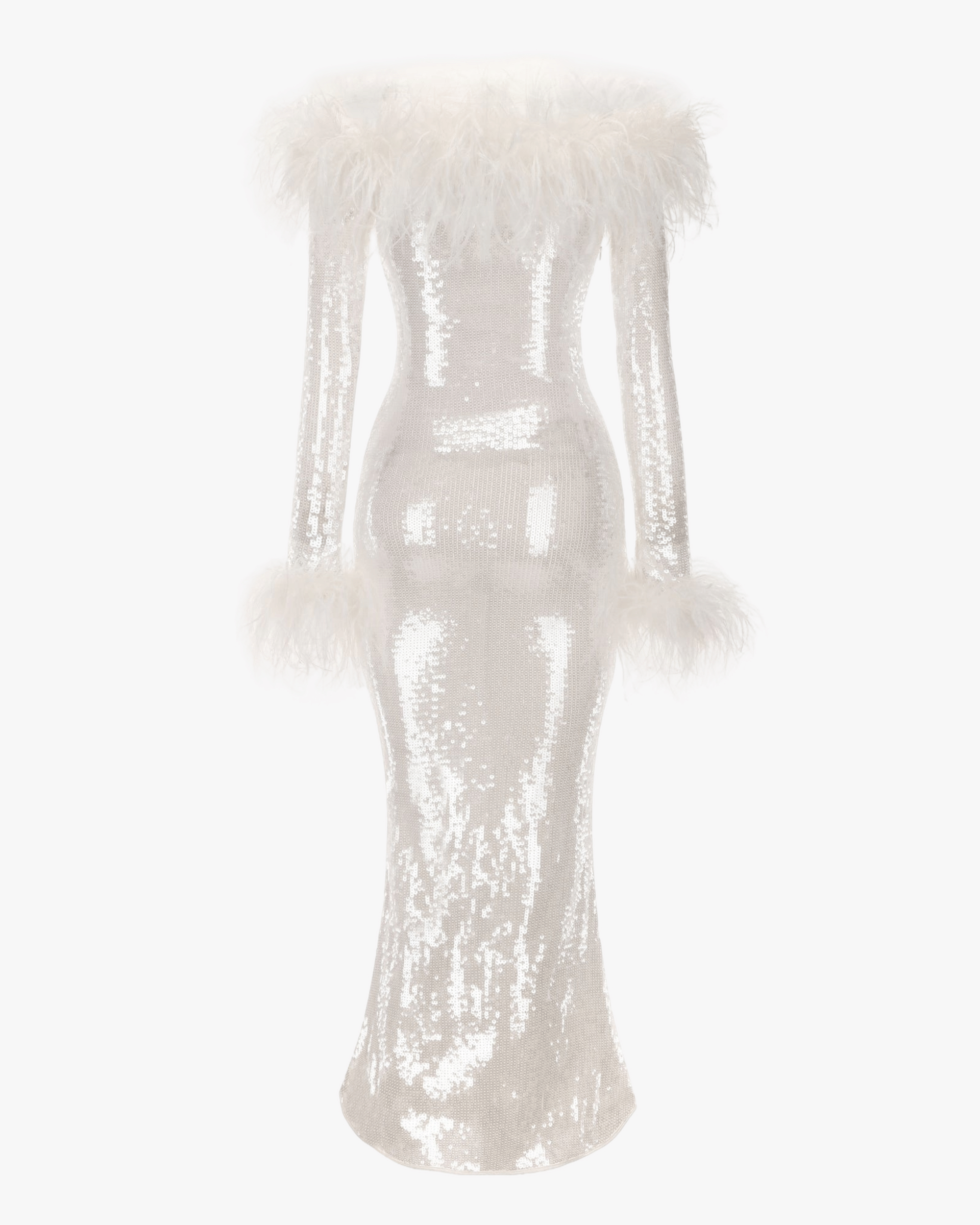 Neva Sequin Maxi Dress (White) made by Nana Jacqueline