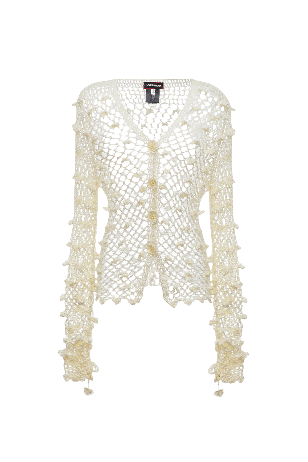 White Handmade Crochet Shirt made by ANDREEVA