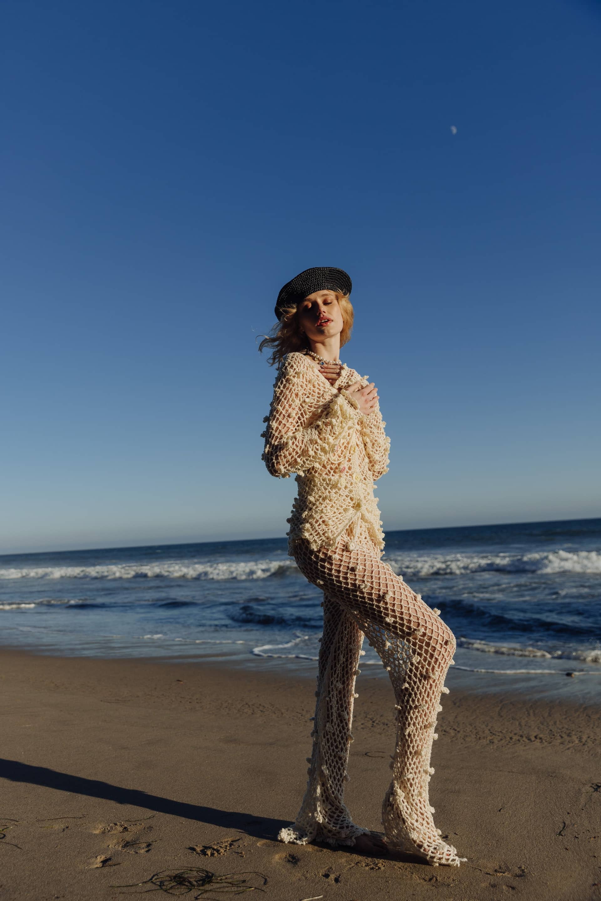 White Handmade Crochet Shirt made by ANDREEVA