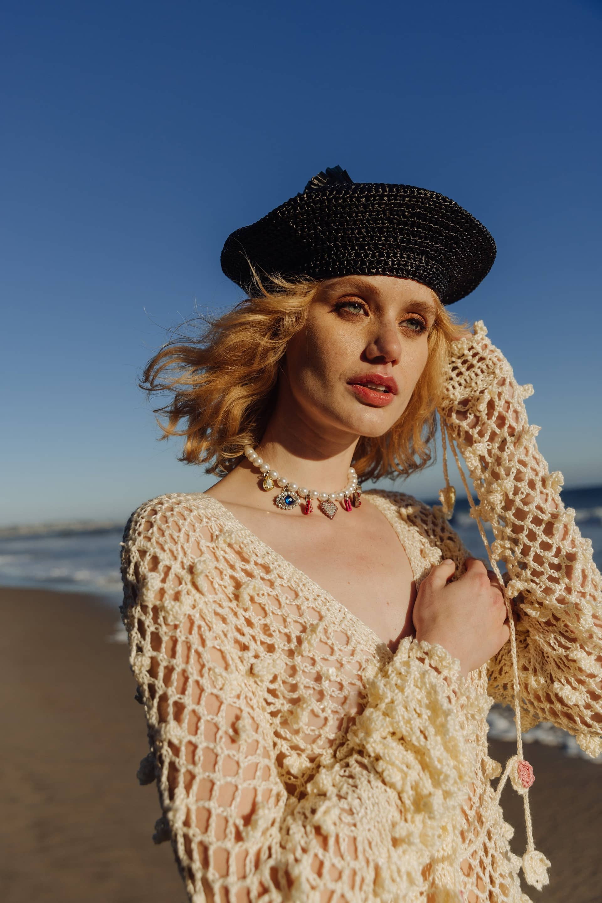 White Handmade Crochet Shirt made by ANDREEVA