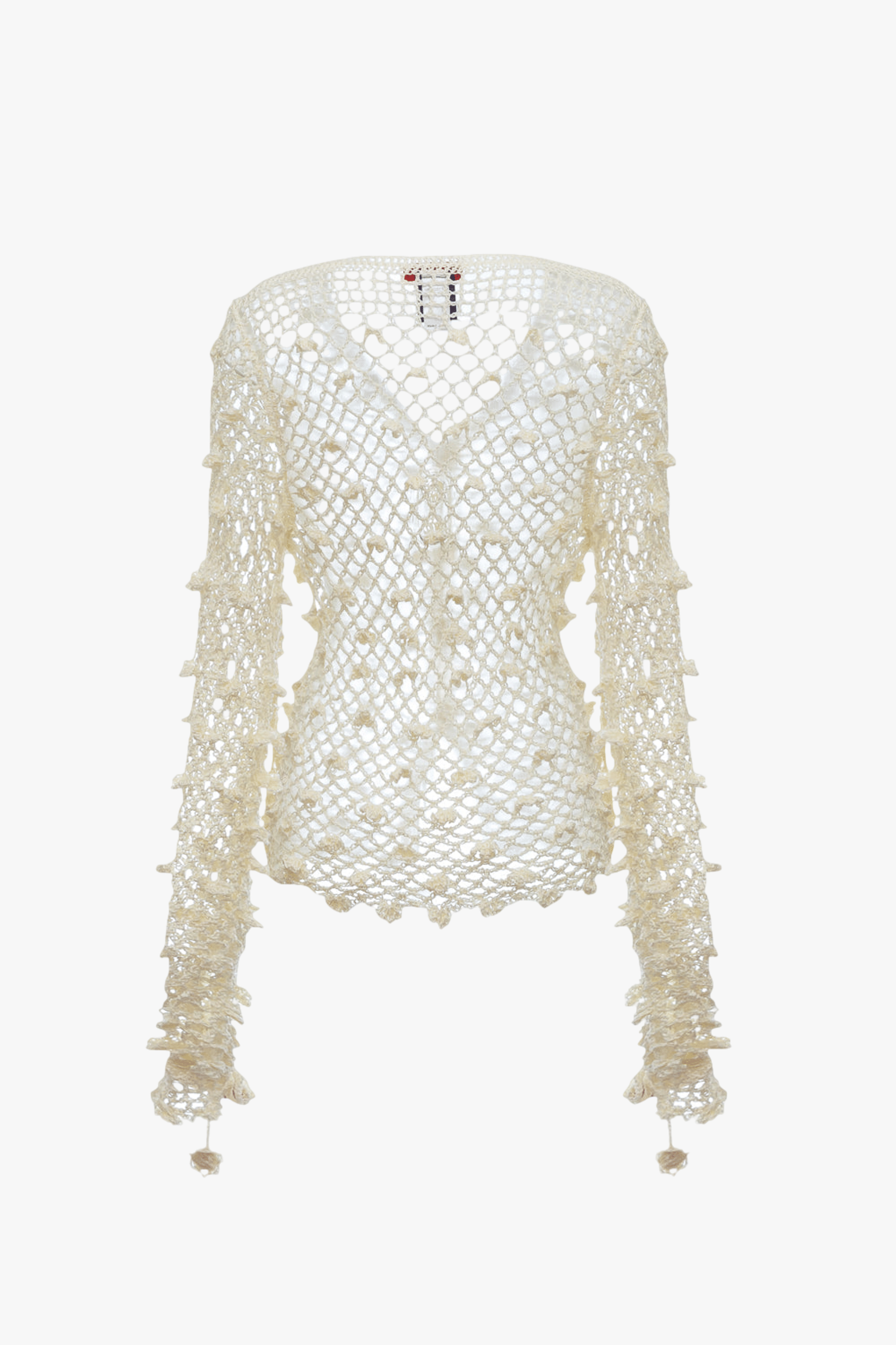 White Handmade Crochet Shirt made by ANDREEVA