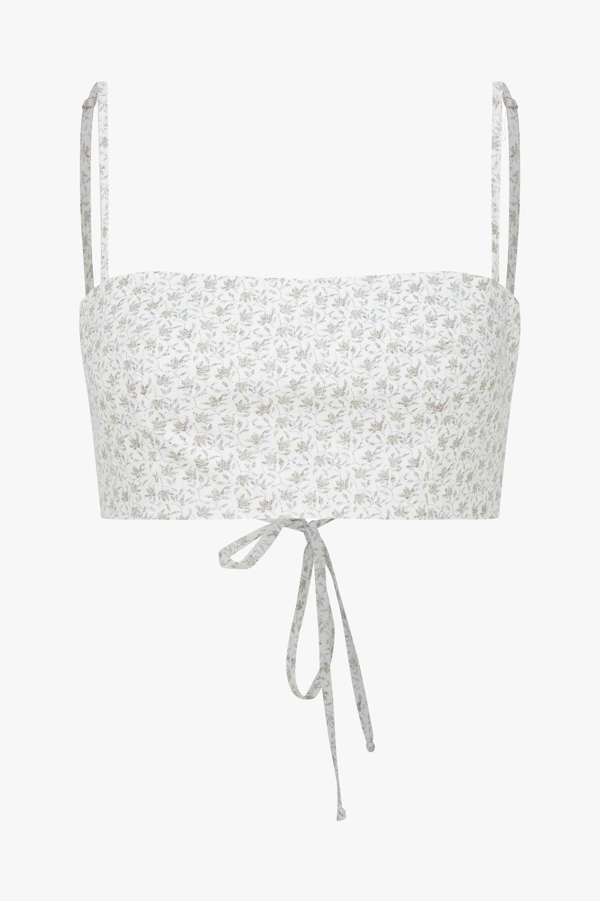 Lalia Printed Cotton Top in Cannoli Cream made by Nazli Ceren