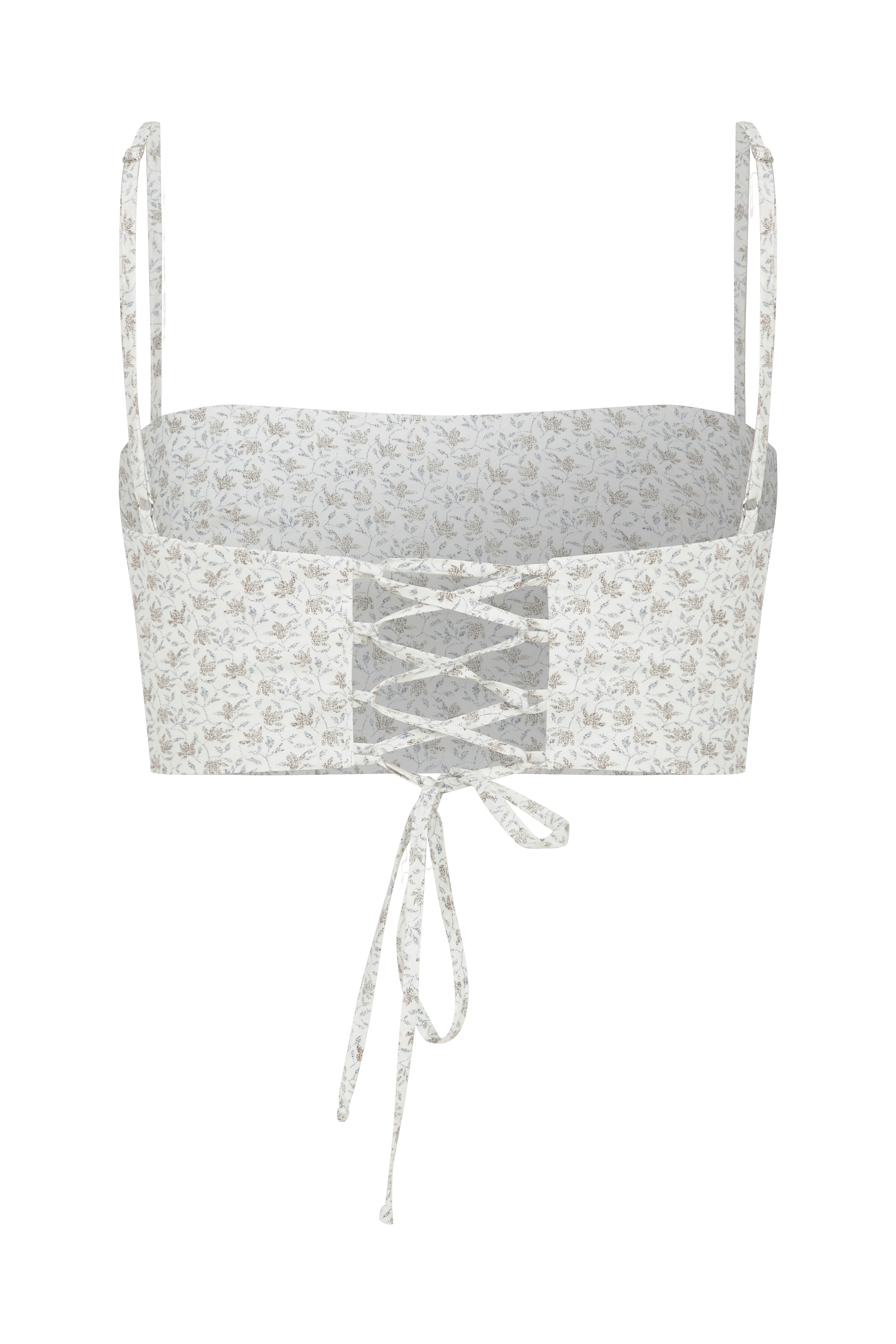 Lalia Printed Cotton Top in Cannoli Cream made by Nazli Ceren