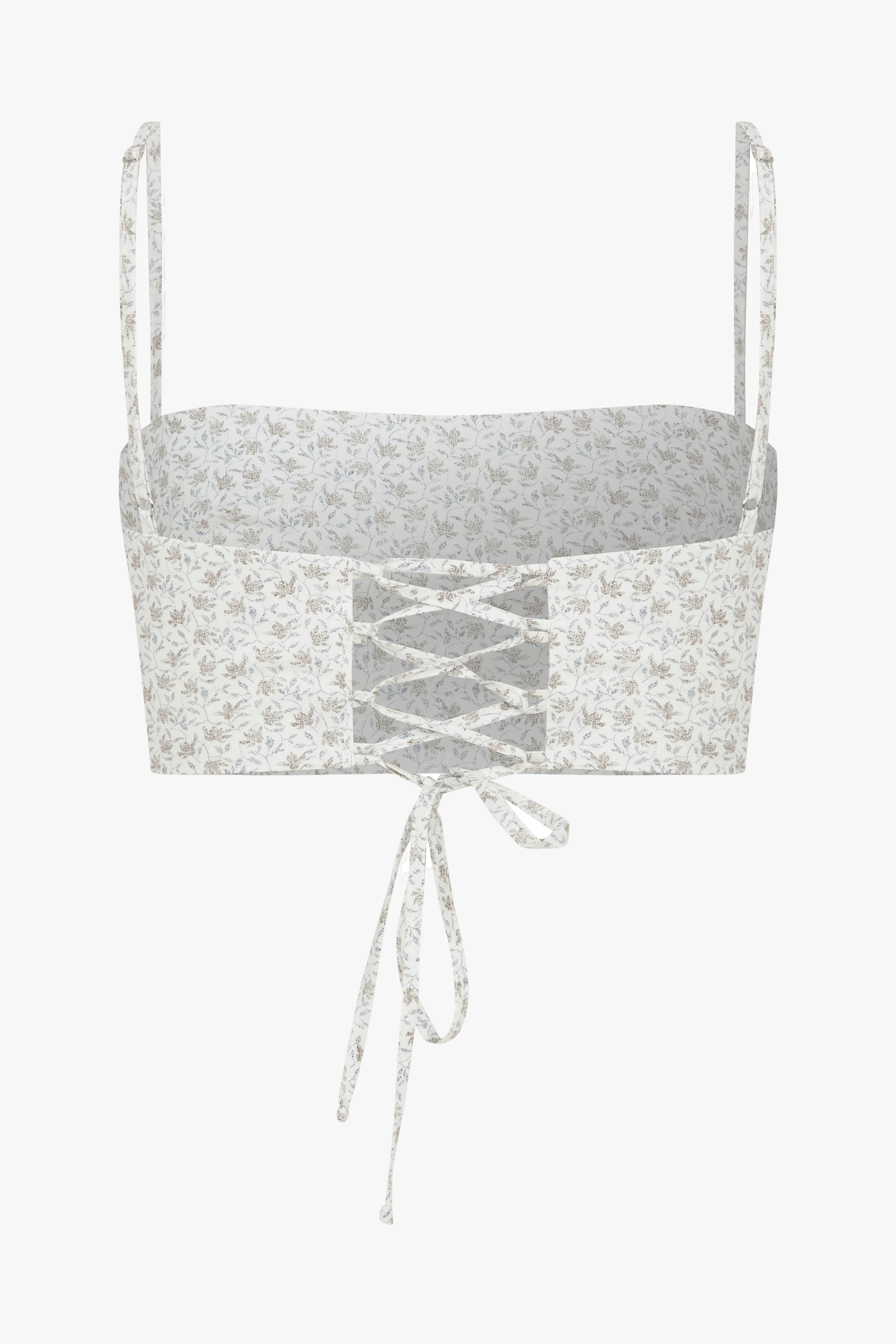 Lalia Printed Cotton Top in Cannoli Cream made by Nazli Ceren