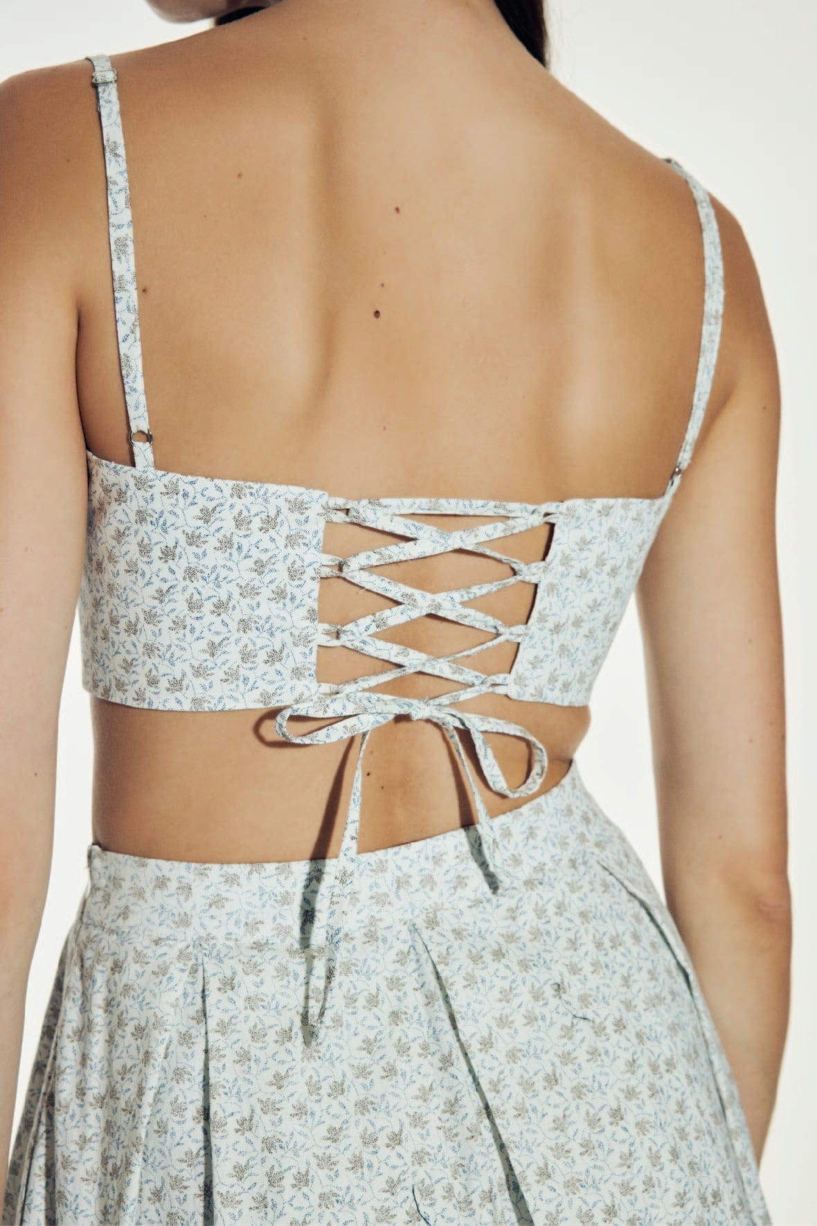 Lalia Printed Cotton Top in Cannoli Cream made by Nazli Ceren