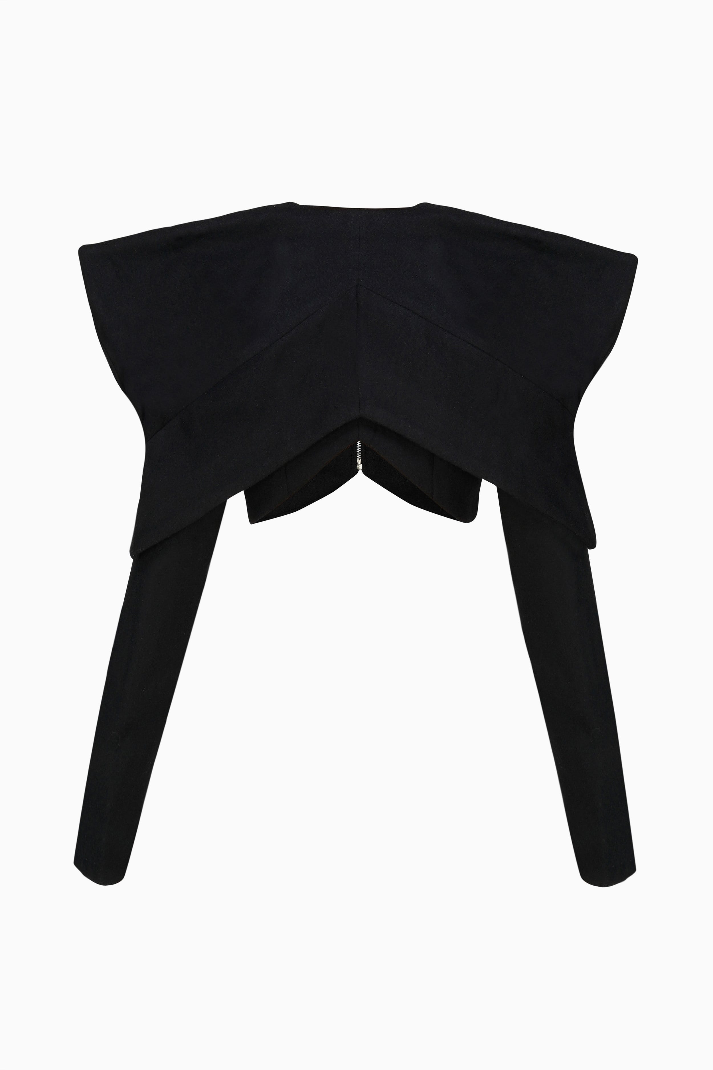 Wool Blend Cropped Jacket made by Szabo Sihag