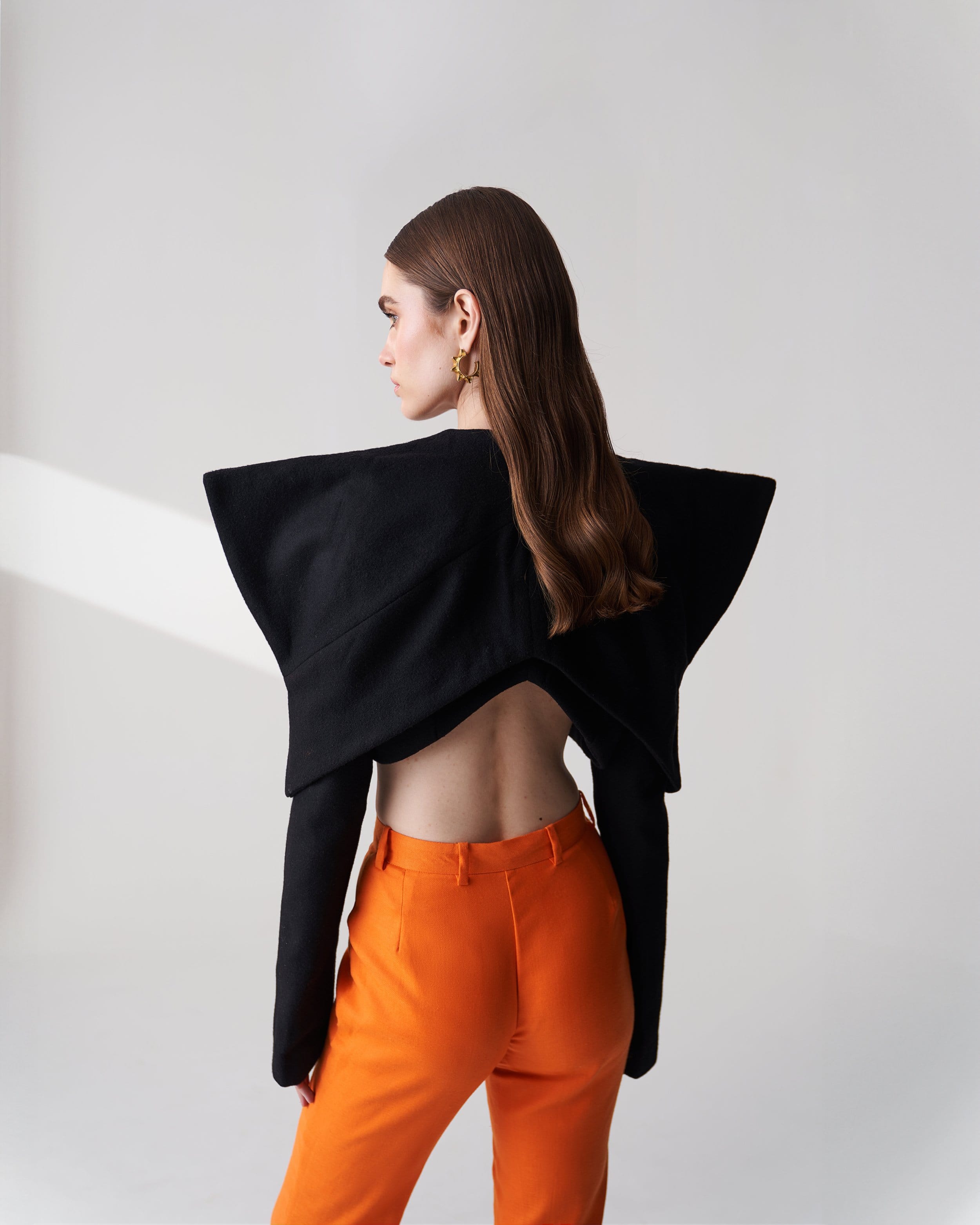 Wool Blend Cropped Jacket made by Szabo Sihag