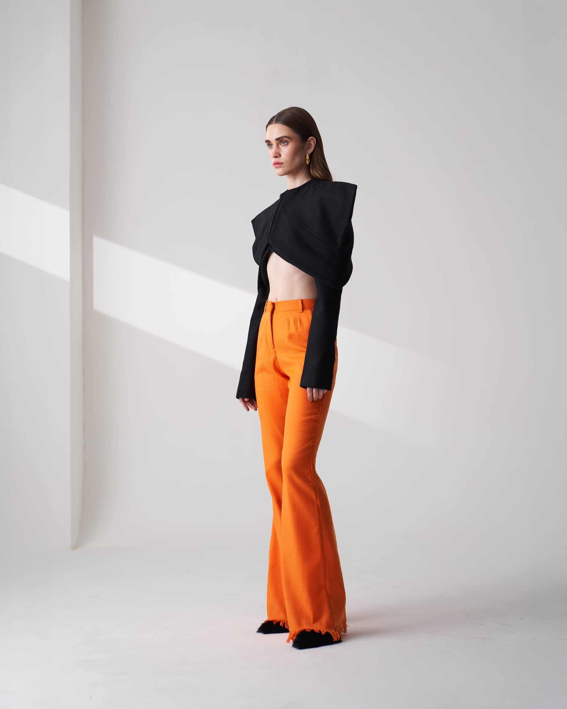 Wool Blend Cropped Jacket made by Szabo Sihag