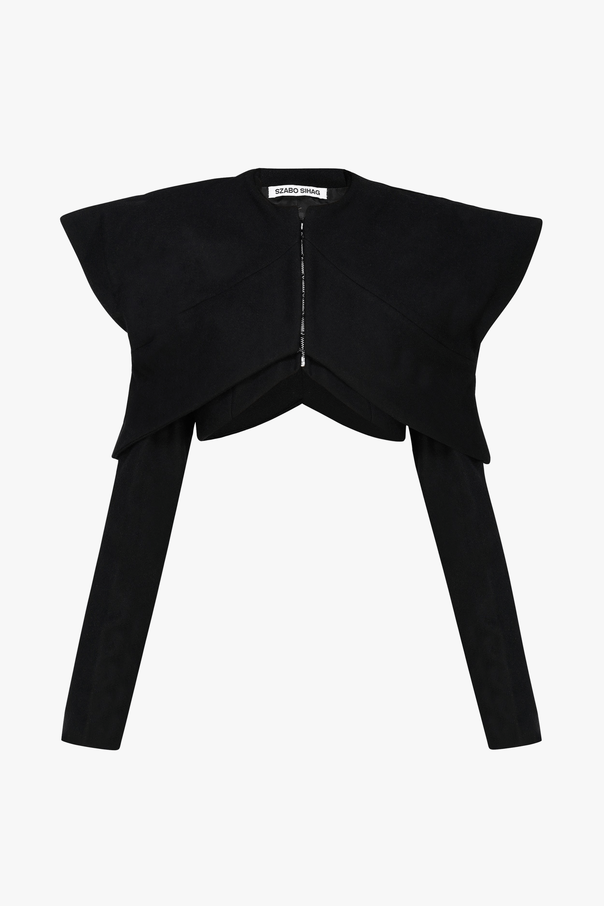 Wool Blend Cropped Jacket made by Szabo Sihag