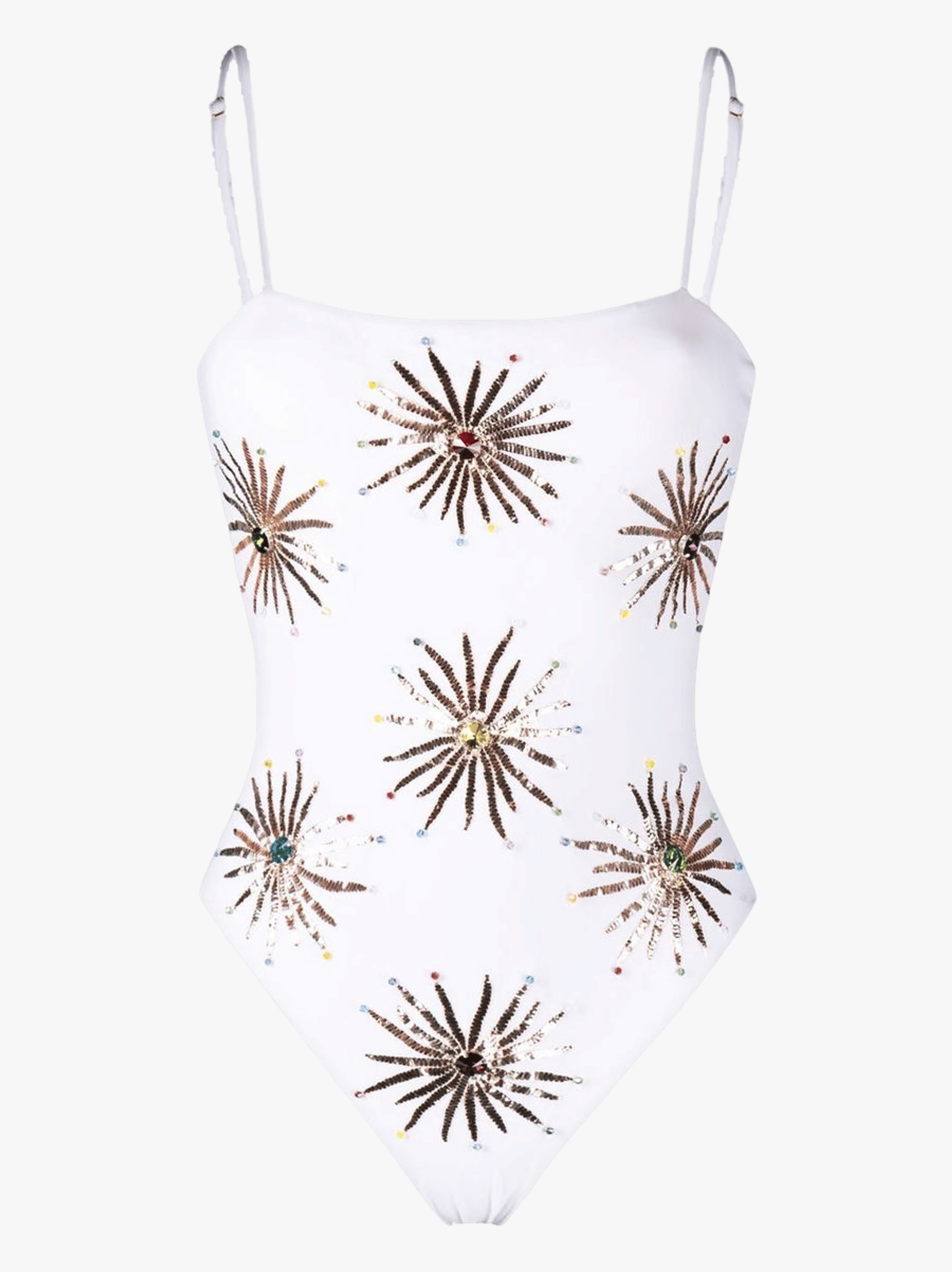 Dolly Two Strap Retro White Swimsuit in White made by Oceanus Swimwear